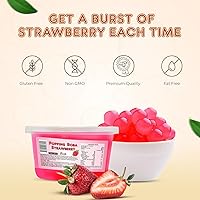 Vista 52 de Fanale Perlas de Boba Reventadoras de Fresa y Mango, Veganas, Sin OMG, Sin Gluten, Sin Grasa, Perfectas para Té de Burbujas, Batidos, Helados