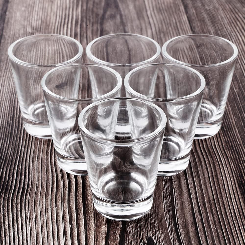 Heavy Base Shot Glasses, 1.5 oz Sets of Clear Shot Glass (12 Pack), Measuring Cup for Espresso, Liquid, and Wine - Heavy Glass (Glass, 12Pack) - Image 2
