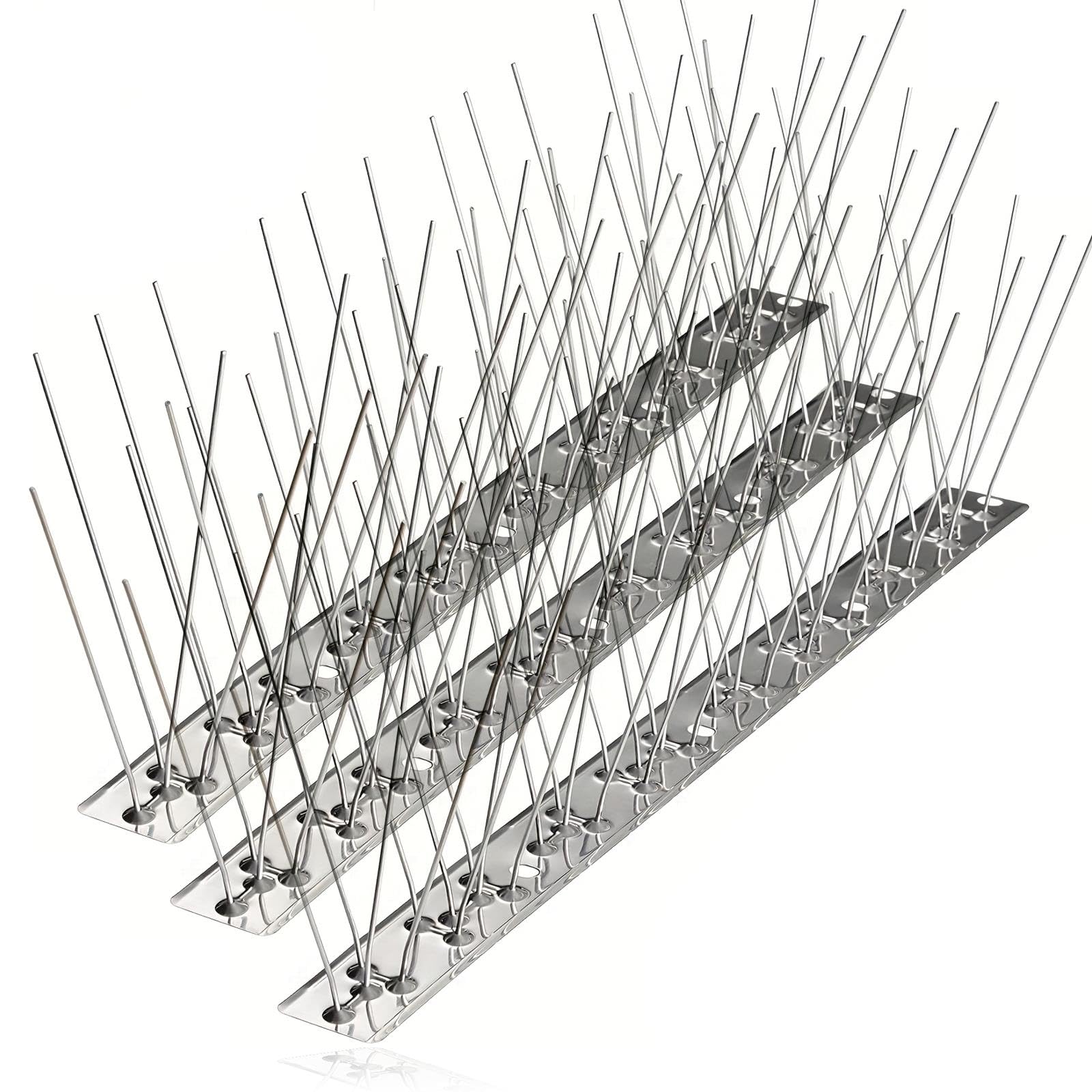 SPARES2GO Bird Fence Spikes Pigeon Squirrel Cat Rodent Stainless Steel Metal 1m Deterrent Repellent Easy Install Flexible