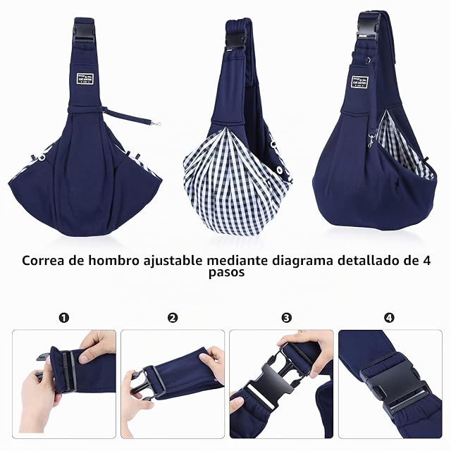 Foto 6 de 6 de PETCUTE Bolso de Hombro para Mascotas de hasta 7.5 KG,Bolso de Viaje para Perros con Cinturón Seguridad…