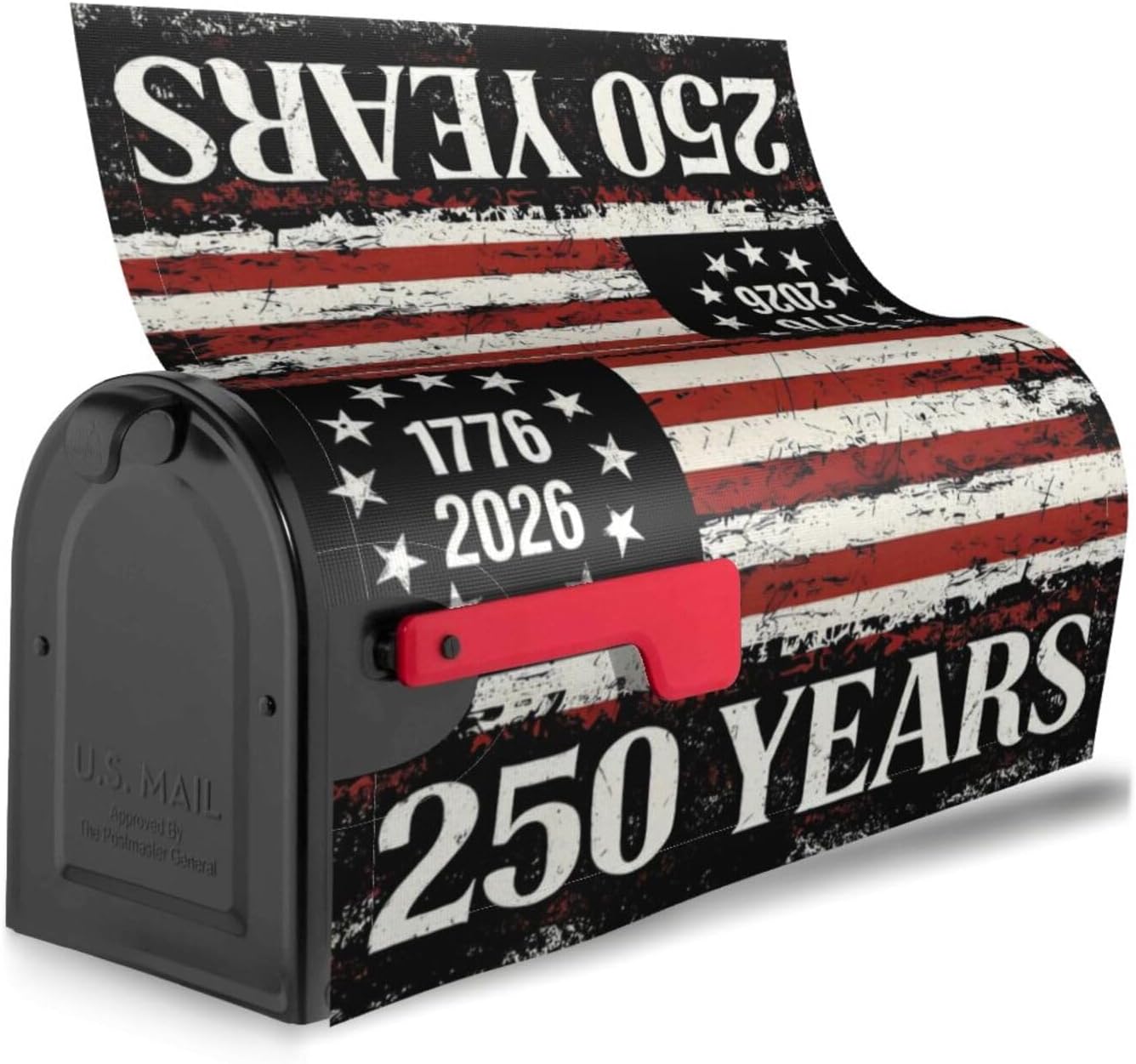 American Flag Mailbox Covers, Magnetic Post Box Cover Wraps Standard Size 21x18 in for Garden Yard Décor