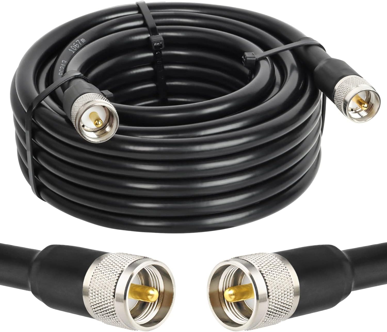 MOOKEERF CB Coax Cable - RG213 UHF Male to Male 25FT Low Loss Cable for Ham/VHF Radio/Antenna Analyzer