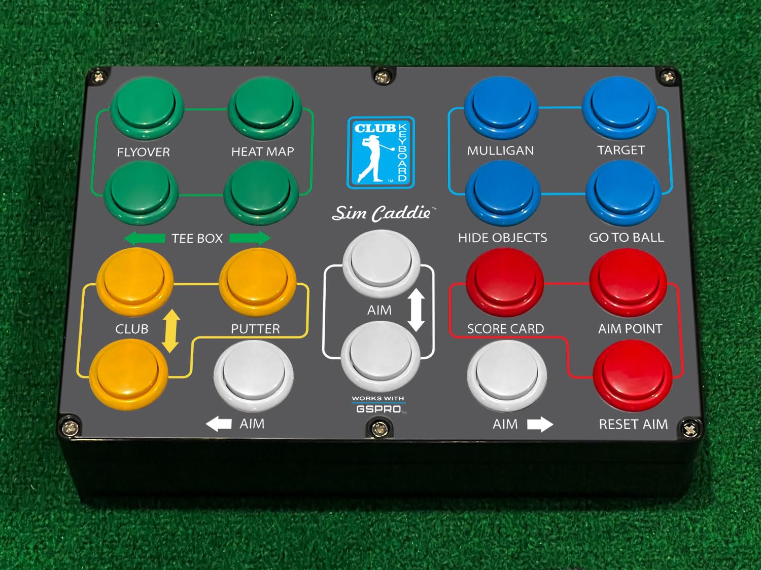 Club Keyboard Sim Caddie Golf Simulator Controller Box for GS Pro Control Your Simulator Right from Your Hitting Mat