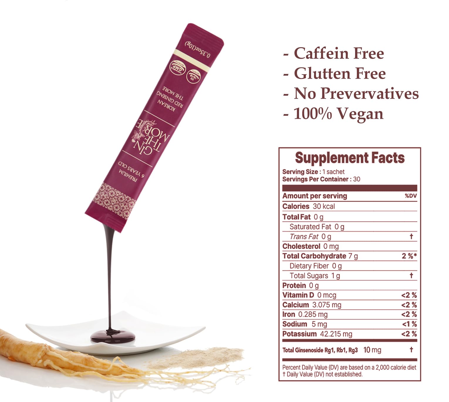Korean Red Panax Ginseng Extract Ultra Strength – 6-Year-Old Roots | 30 Liquid Sticks Pack | Authentic Korean Red Ginseng | 10mg Ginsenosides | Energy & Immune Support | Non-GMO | Dietary Supplement — Amazon image 5