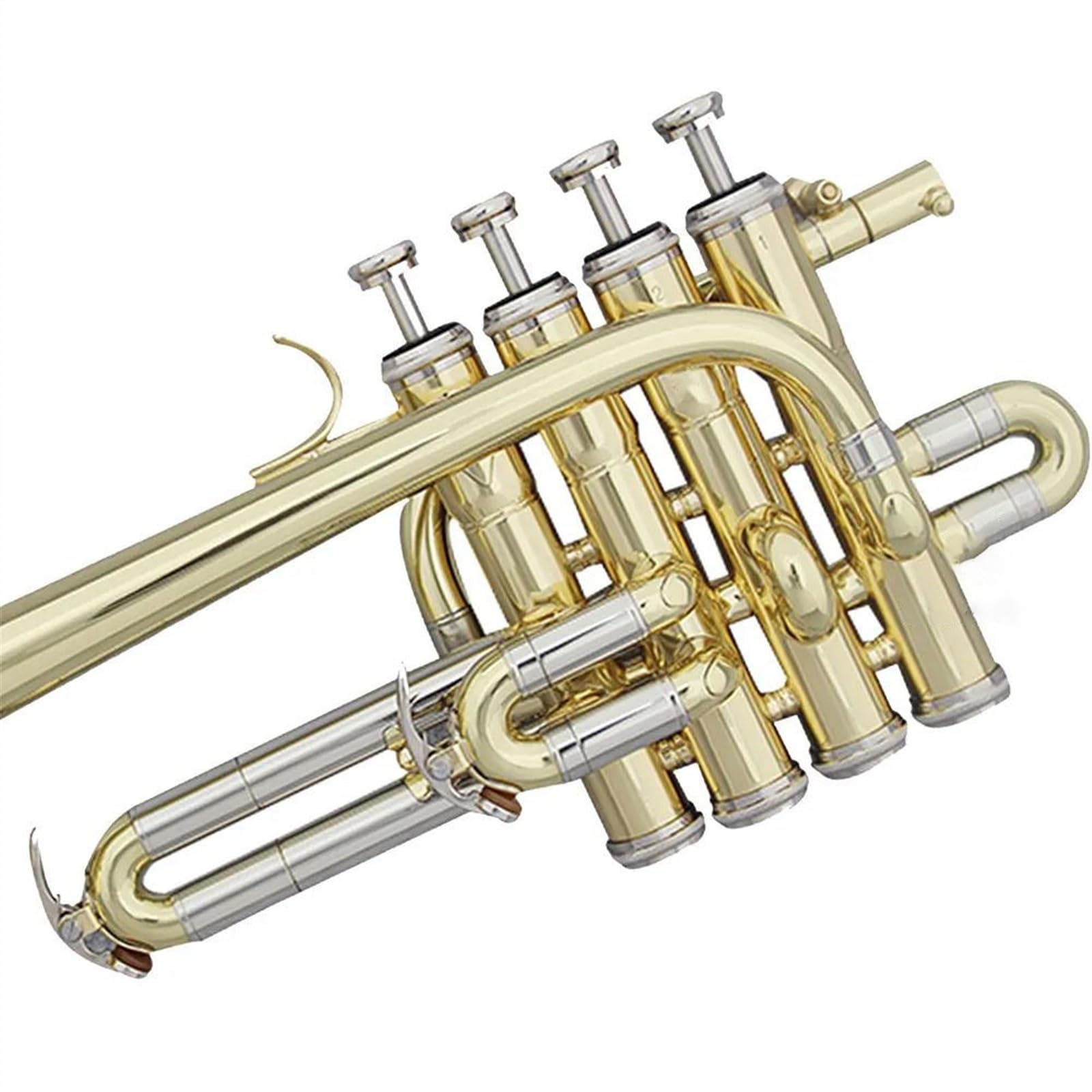 Anfänger Trompeten Professionelle Hohe Trompete Bb Piccolo Trompete Messing Gold Silber Anfänger Edelstahl Trompete(Gold)