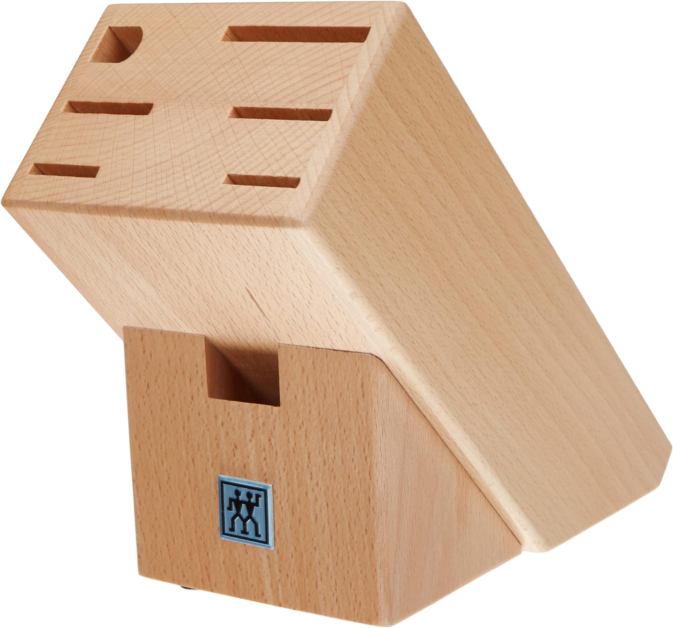 Knife block, natural wood, Brown 7 Slots