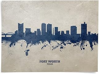 Fort Worth Texas Skyline art print poster, unframed -18601