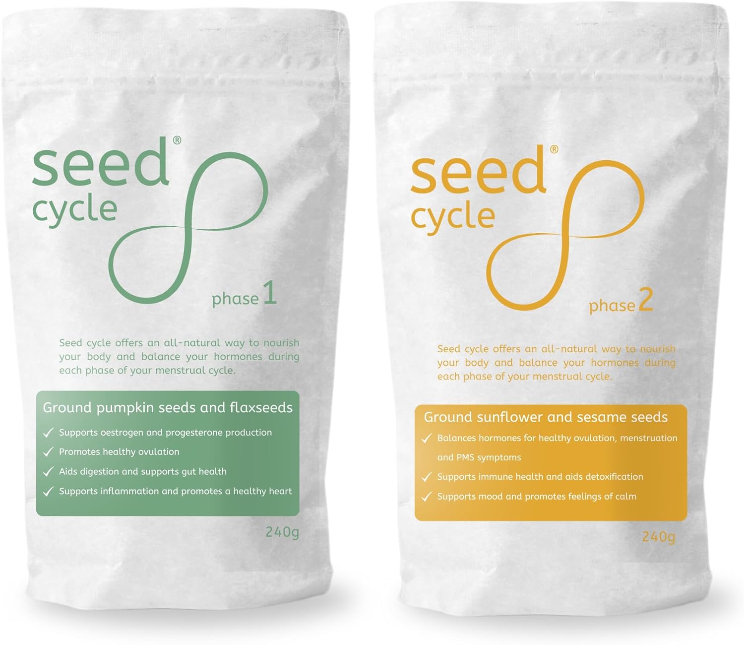 Seed Cycle® Menstrual Health and Wellbeing Seed Cycling Kit. Supports Hormones, Ovulation, PMS