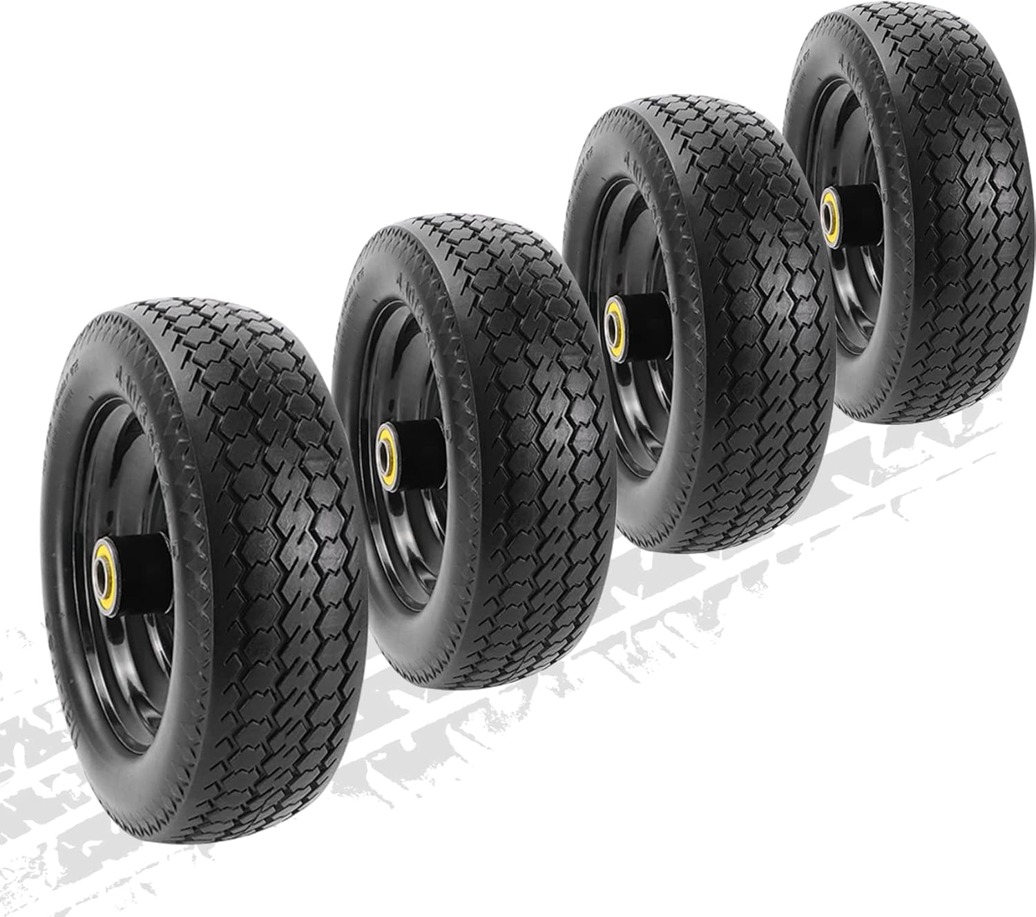 Buy Upgraded 10" Flat Free Wheels Compatible with Gorilla cart, 4.103.