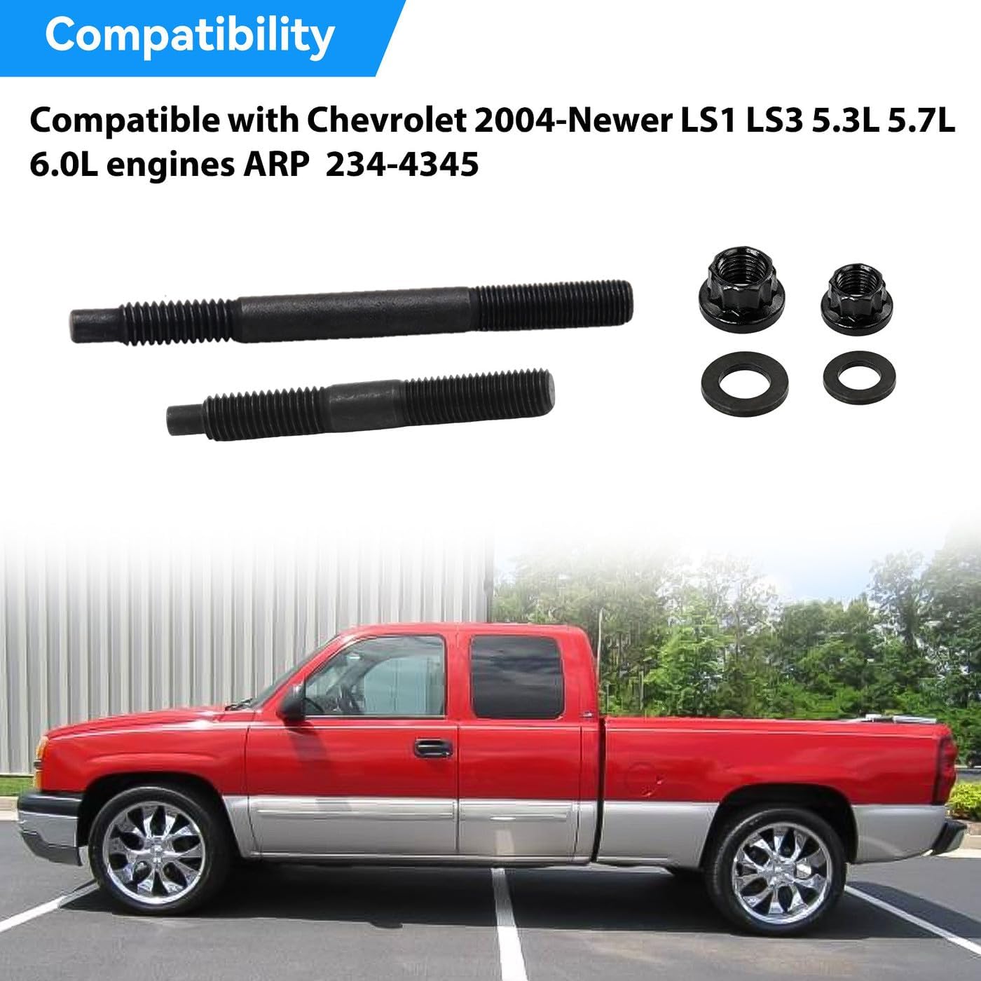 12-Point Cylinder Gasket Head Stud Bolt Kit for LS1 LS6 4.8L 5.3L 5.7L 6.0L Engines 234-4345