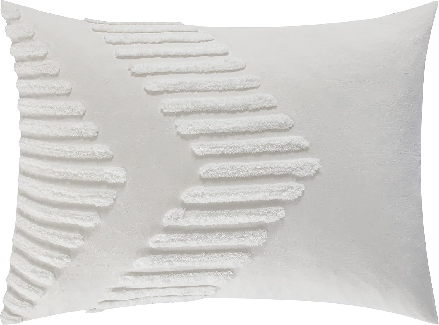 Grand Avenue Tufted Embroidery Comforter Set Queen Size, 7 Piece White Fashion Bedding Set, Ultra-Soft, Pillows & Shams, All Season, Home Decor