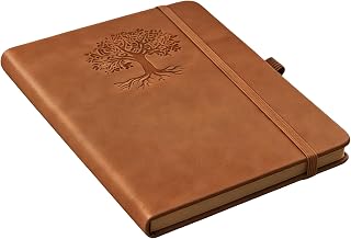 Carnet de notes à couverture rigide en cuir de qualité supérieure, fonctionnel, moderne, durable, compact, élégant, papier épais, agenda, écriture de notes, suivi scolaire | Utilitaire polyvalent pour