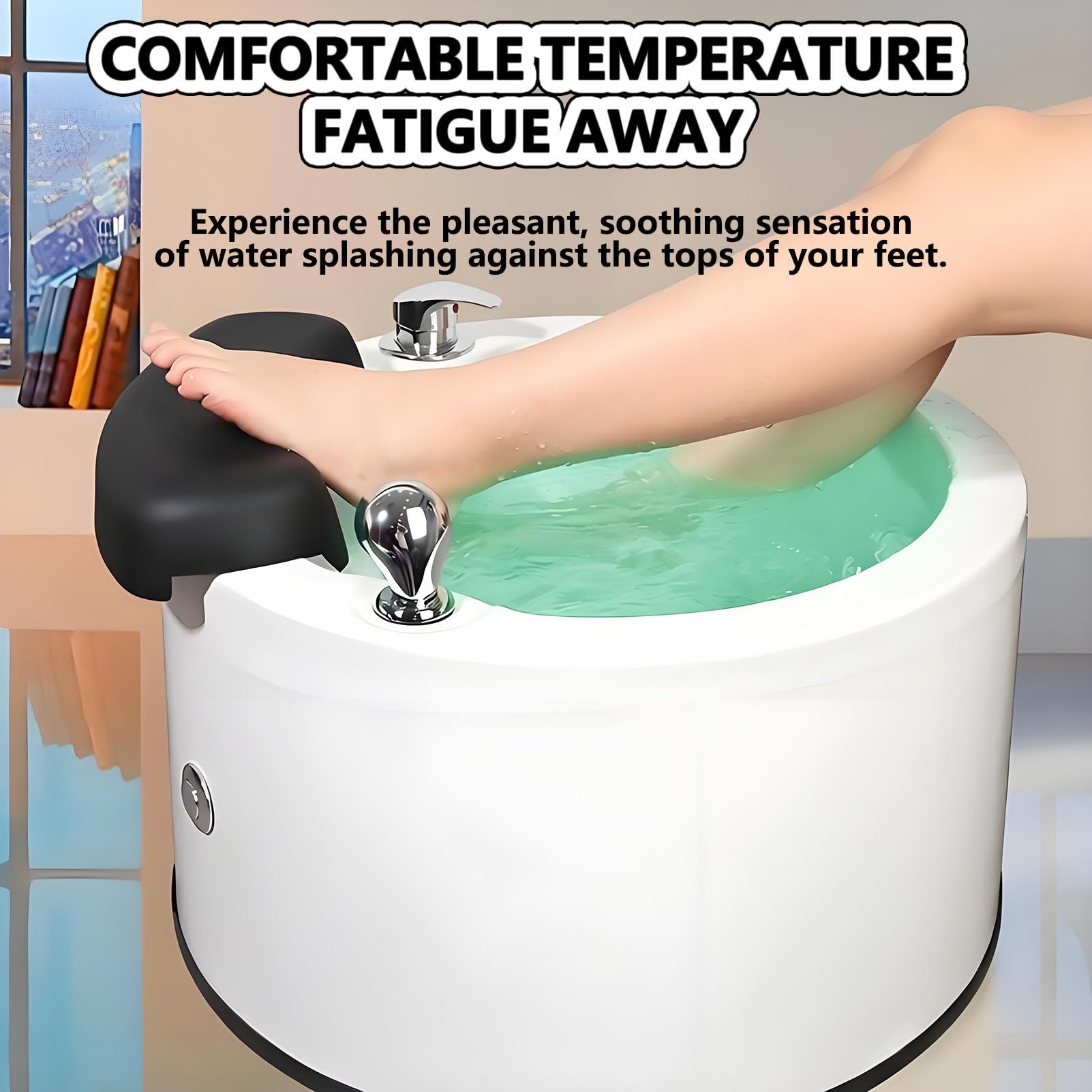 Vasca per Pediluvio in Acrilico a Immersione, Vaschetta Portatile per Idromassaggio Plantare, Temperatura dell'Acqua Regolabile (Calda/Fredda), Massaggio a Getto d'Acqua