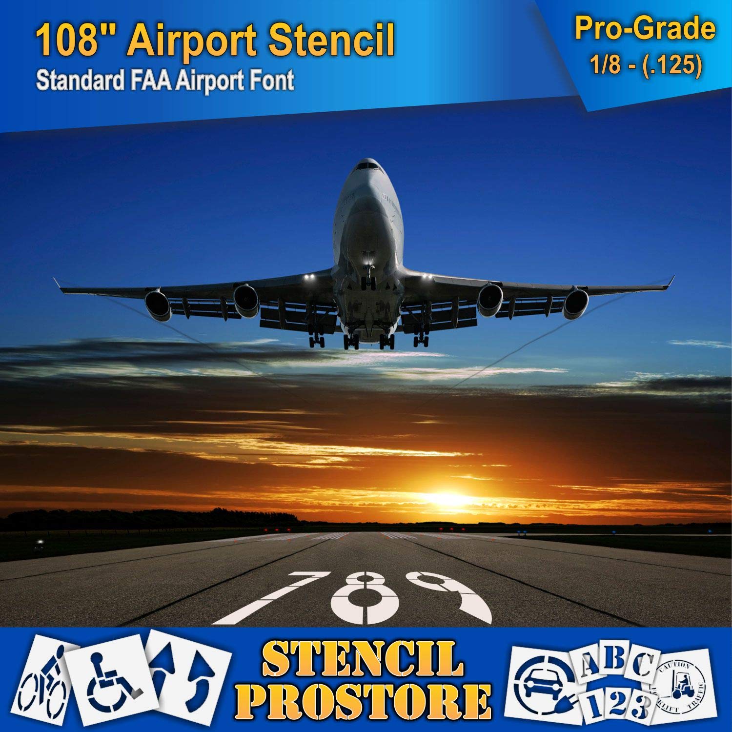 Airport FAA 108 in. Number 7 Stencil - 108'' x 30'' x 1/8" (128 mil) - Pro-Grade