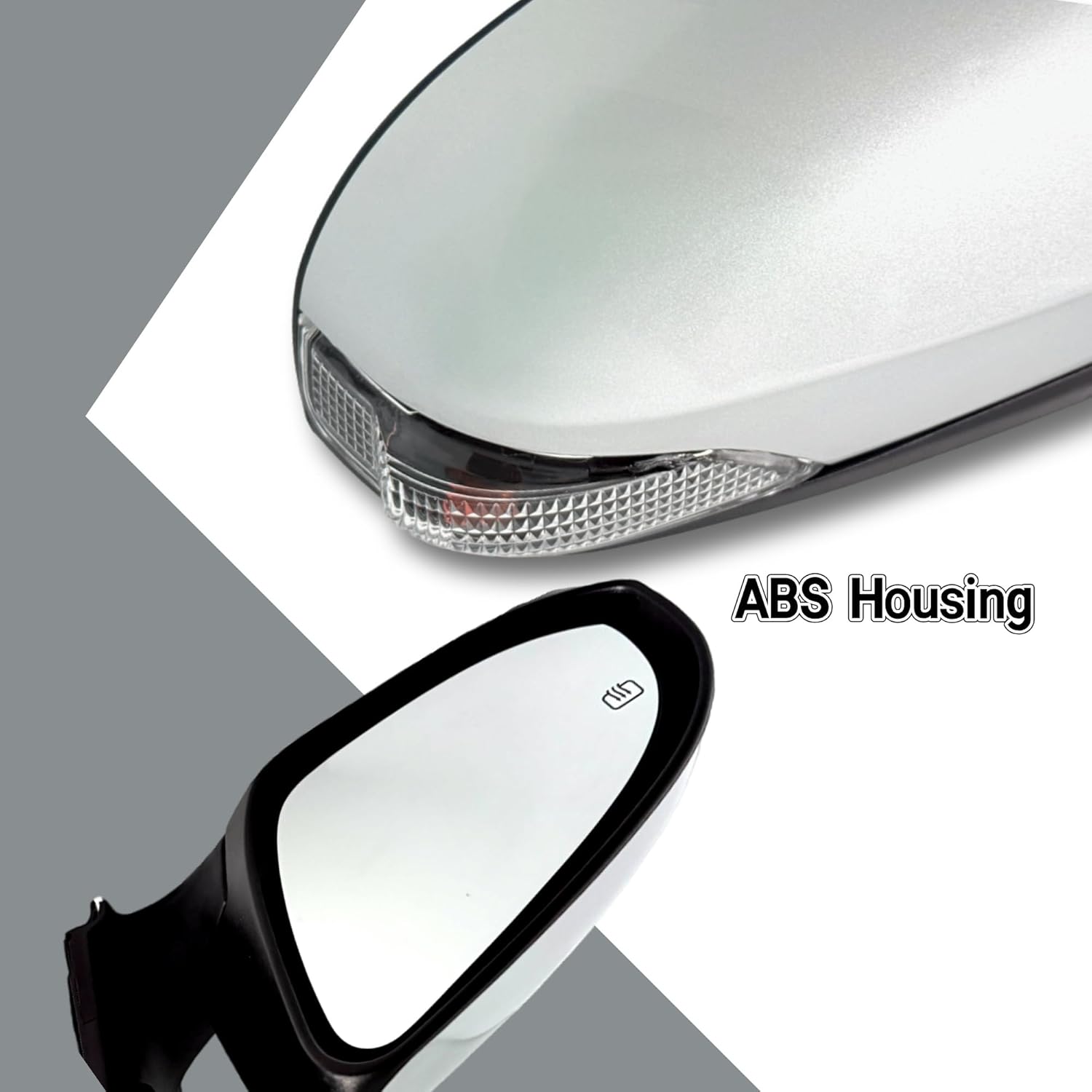 Left Driver Side Mirror Compatible With Toyota Corolla 2014-2018 With Heated Turn Signal Light 7-Pins Power Glass Rear View Mirror Silvery