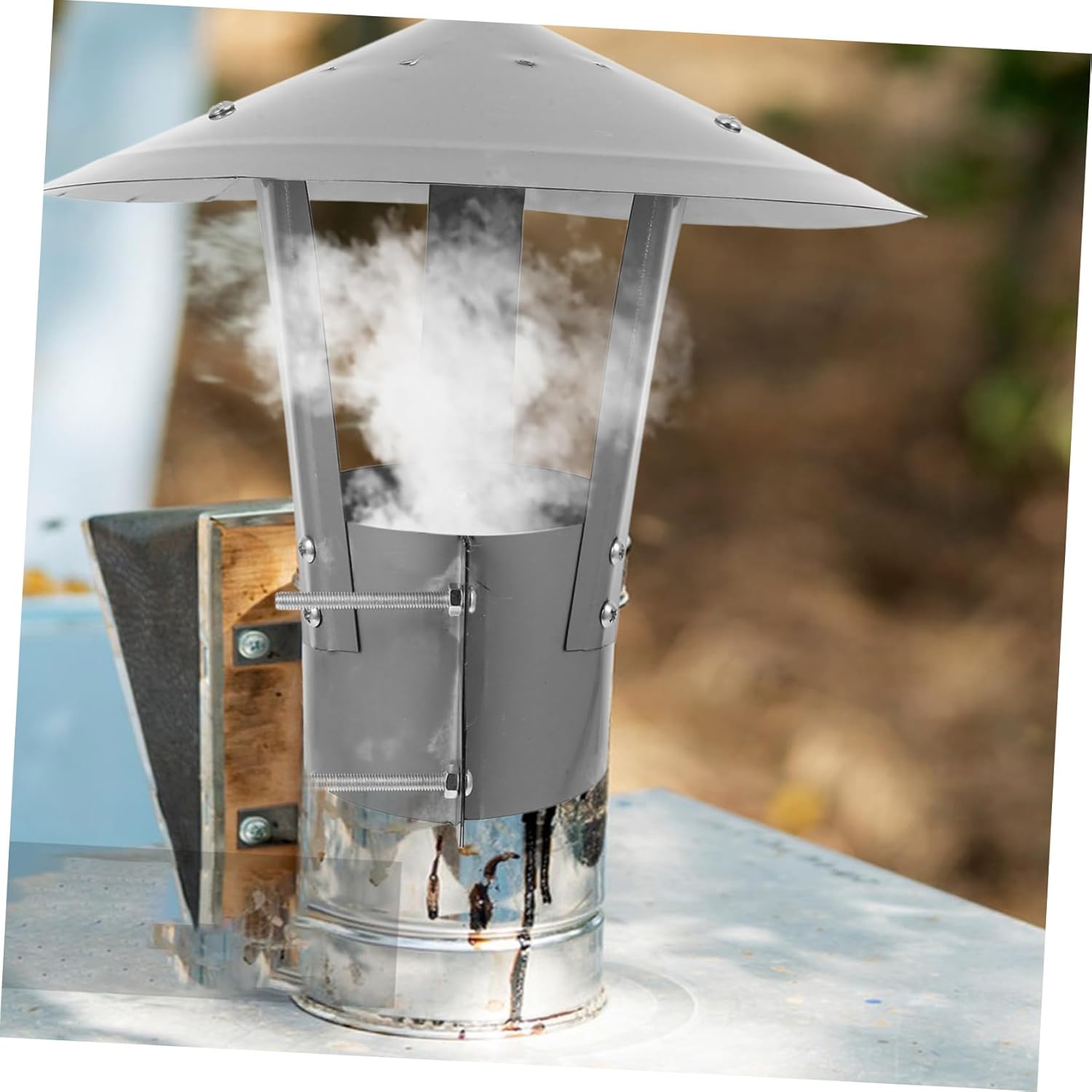 1pc Chimney Cap for Outdoor Use Galvanized Iron Rain Cover for Fireplaces Prevents Water Debris Damage Fits Flue Pipes Easy Installation Weatherproof Chimney
