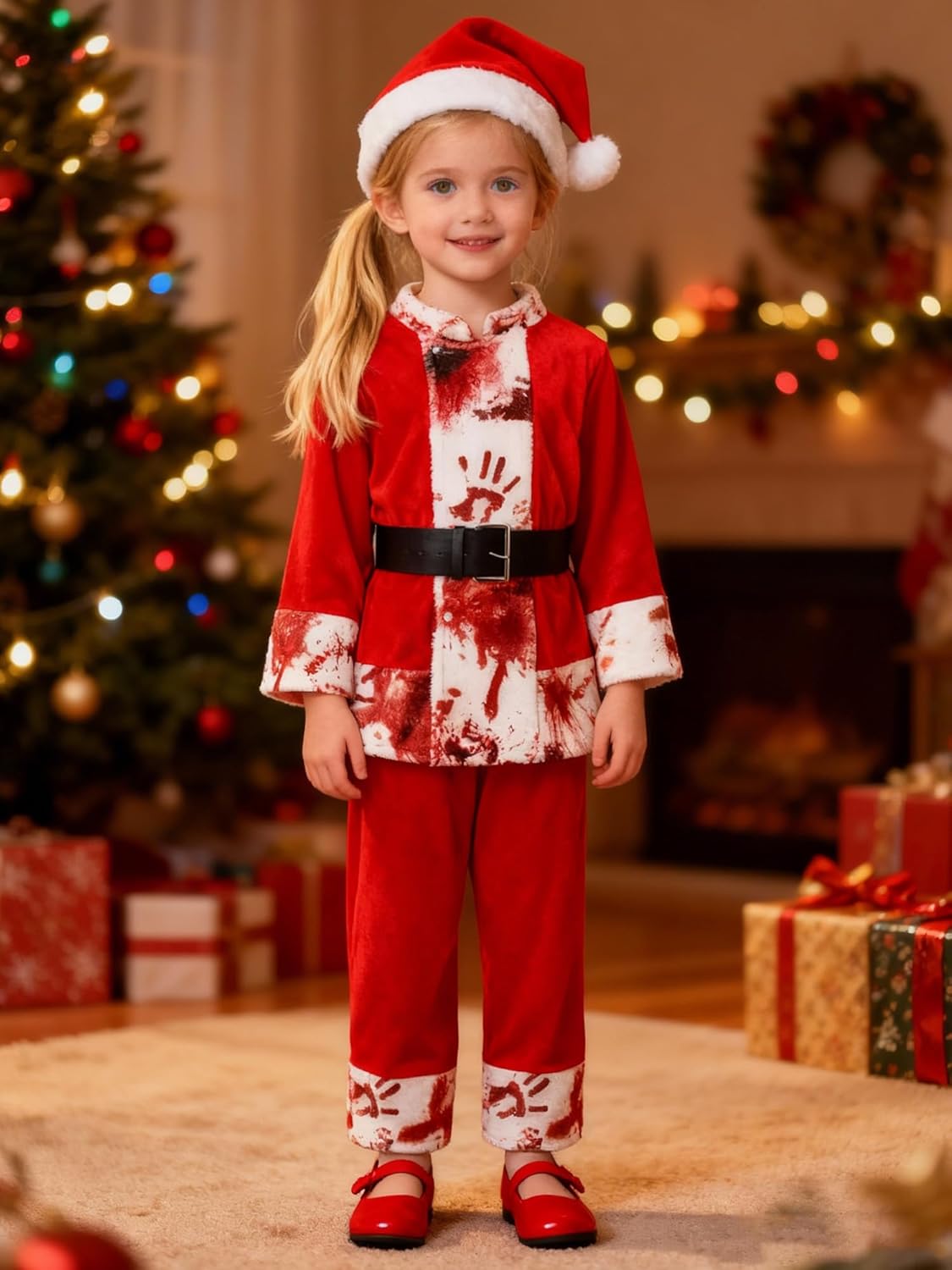 keaiyouhuo Kids Terrifying Clown Costume Scary Killer Clown Halloween Cosplay Outfit for Boys - Image 2