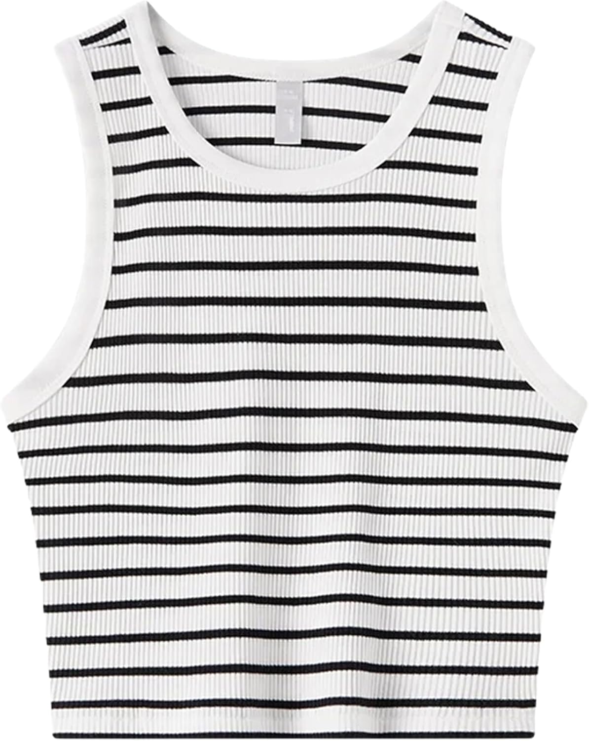 Womens Round Neck Short Style Skinny Solid Color Vest Versatile Daily Base Layer Inner Wear