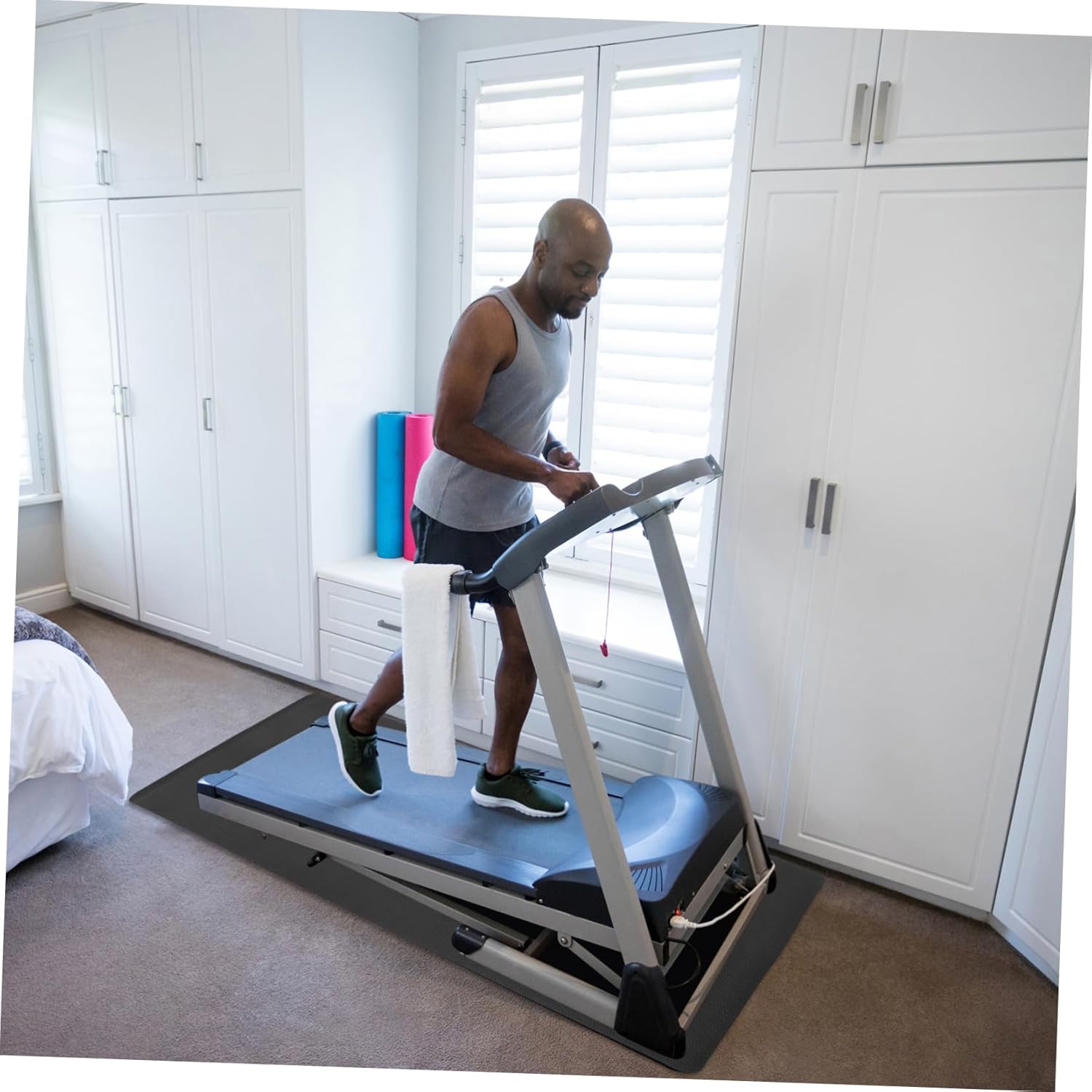 VICASKY Treadmill Mat for Hardwood Floors Noise-Absorbing Exercise Mats Gym Floor Pads Home Fitness Protection