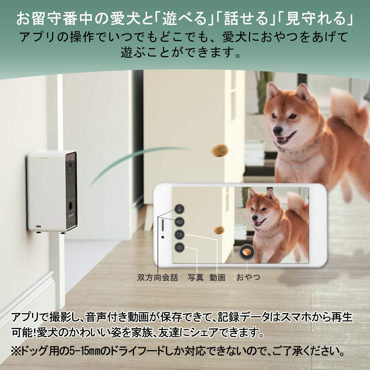 ペット用カメラ目線撮影おやつクリップしつけトレーニング
