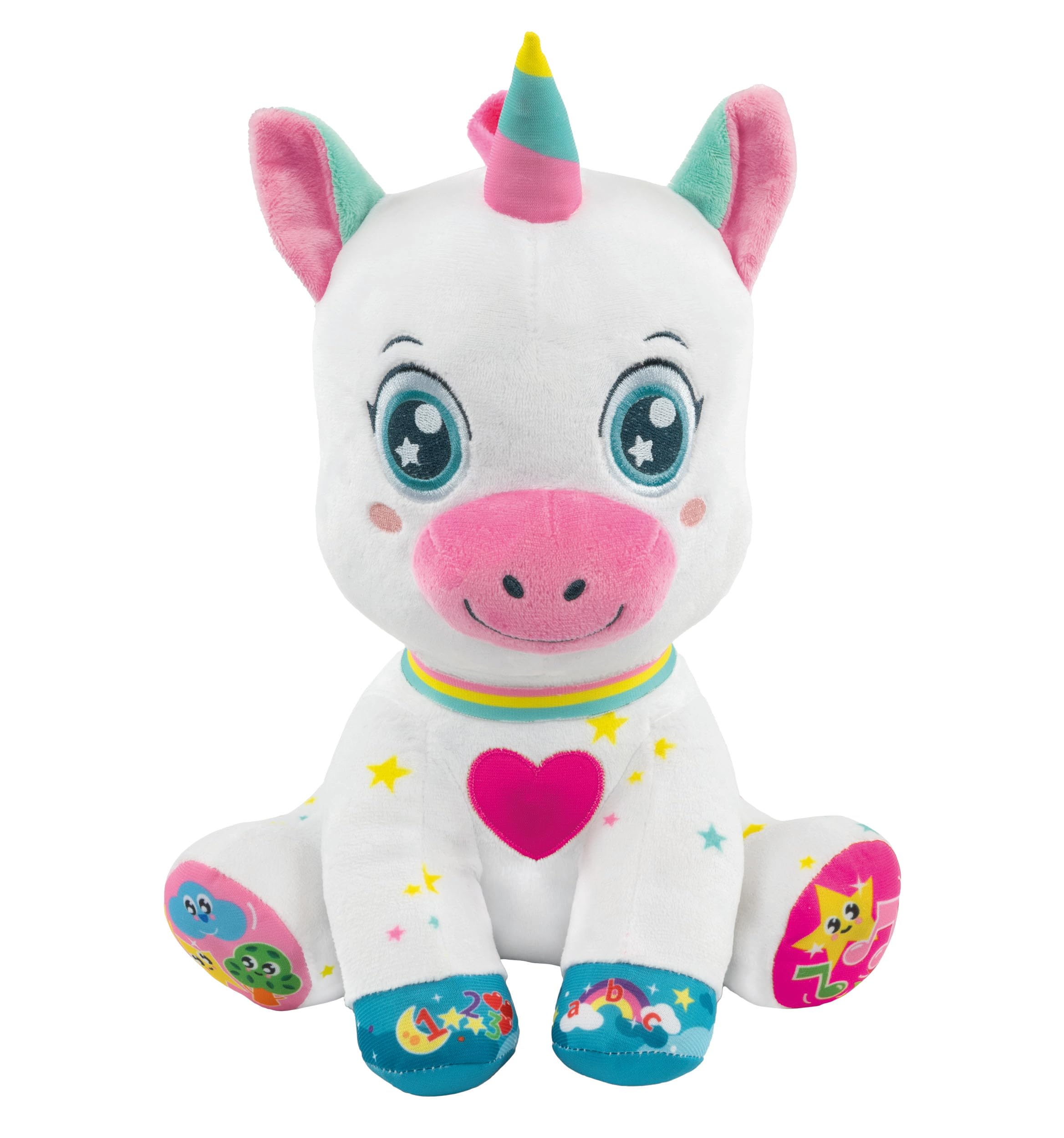 Clementoni – Ma Douce Licorne Interactive – Peluche Éveil Dès 6 Mois – Chante, S'Illumine Et Apprend Les Lettres, Chiffres, Formes Et Couleurs – Jouet Sensoriel Et Éducatif – Idée Cadeau