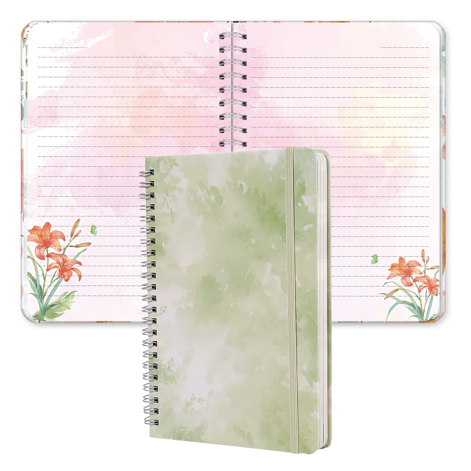 siixu Colorful Spiral Notebook - 160 A5 Hard Cover Pages, Floral Design with College Ruled Lines for Creative Journaling, Poetry Writing & Bullet Journaling — image 1