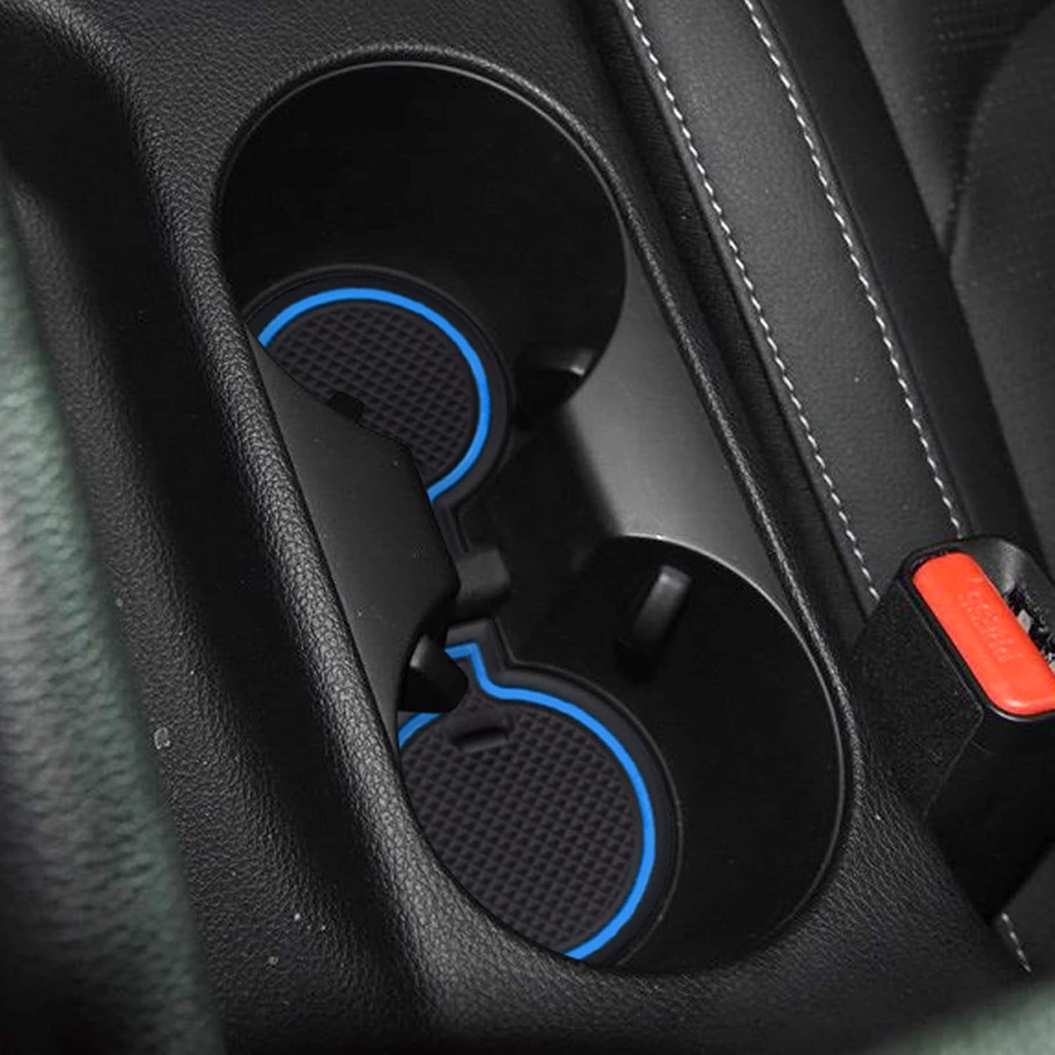 SMABEE Car Anti-Slip Gate Slot Cup Mat for Kia Forte K3 Cerato 2019-2024 Cup Holders Non-Slip Mats Car Styling Accessories Non-Slip Pad (Blue)