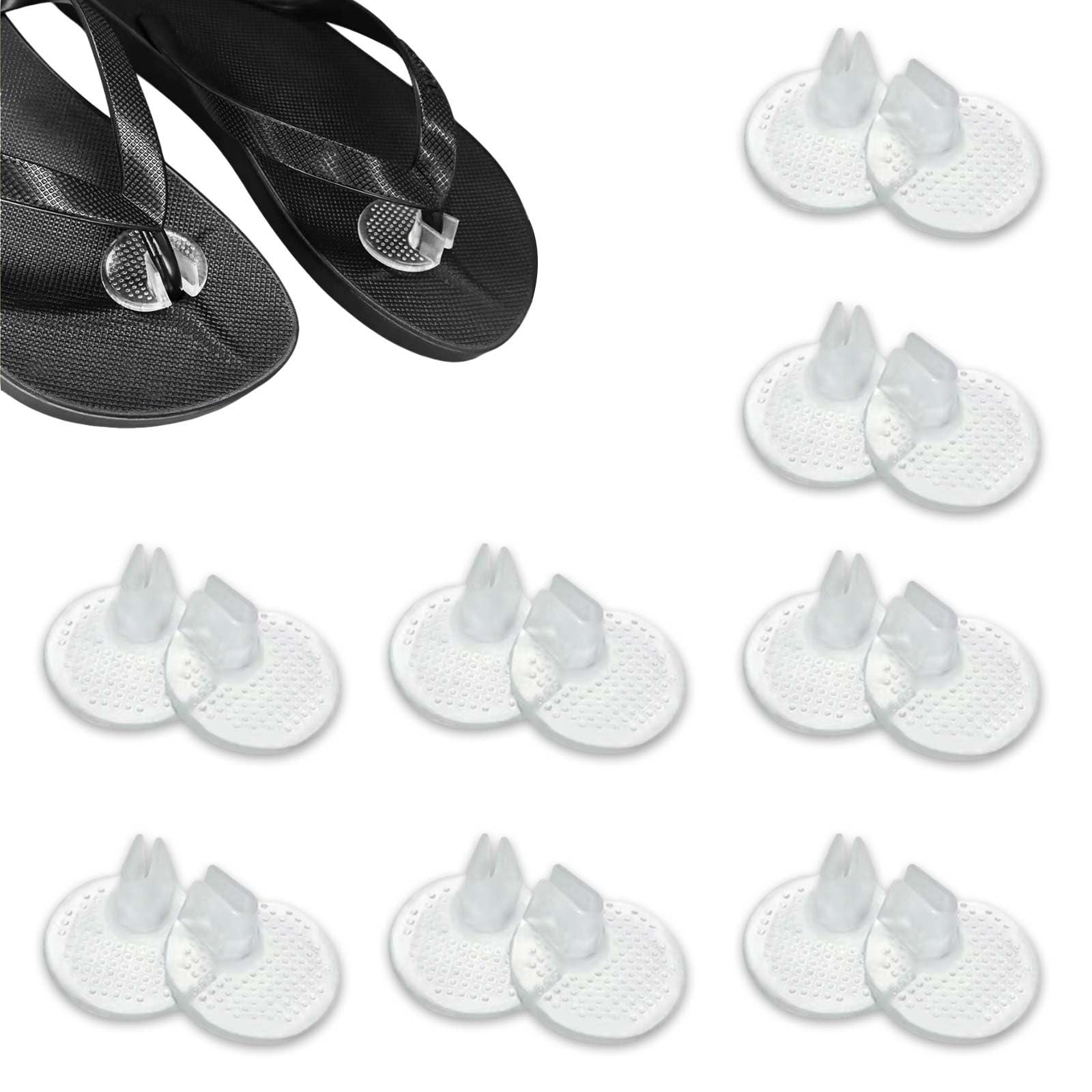 Protectores de Dedos pies 8 Unidades Protectores Transparentes para Chanclas 35mm Accesorios PU Antideslizantes y antirozaduras Uso Diario Vacaciones Verano