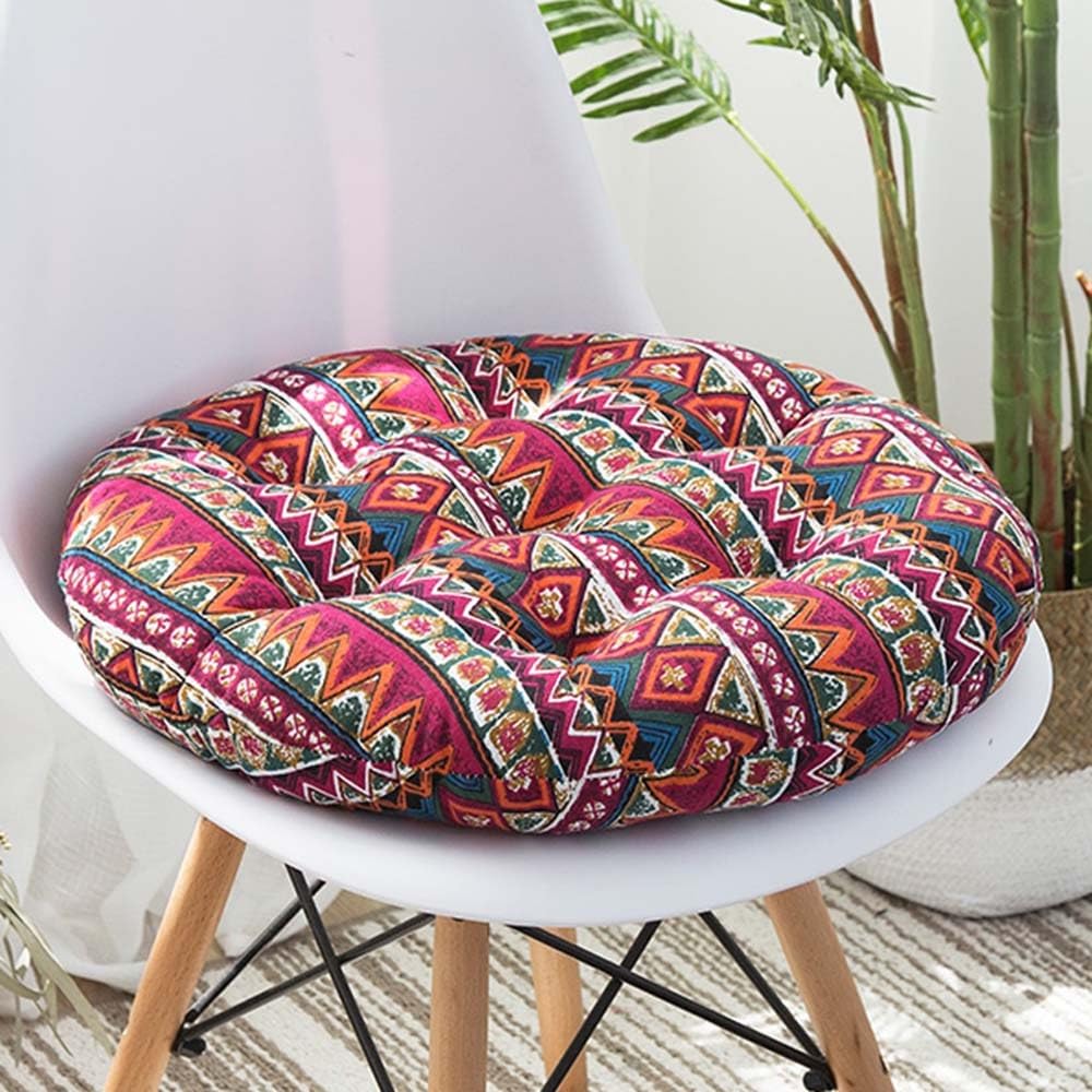 Hoowarm B Chair Cushions Round Indoor Outdoor Chair Cushions 40×40/45X45/50X50cm Chair Cushions Indoor Outdoor Seat Cushions For Dining Chairs Kitchen Garden Patio Office(,50X50cm/19X19in)