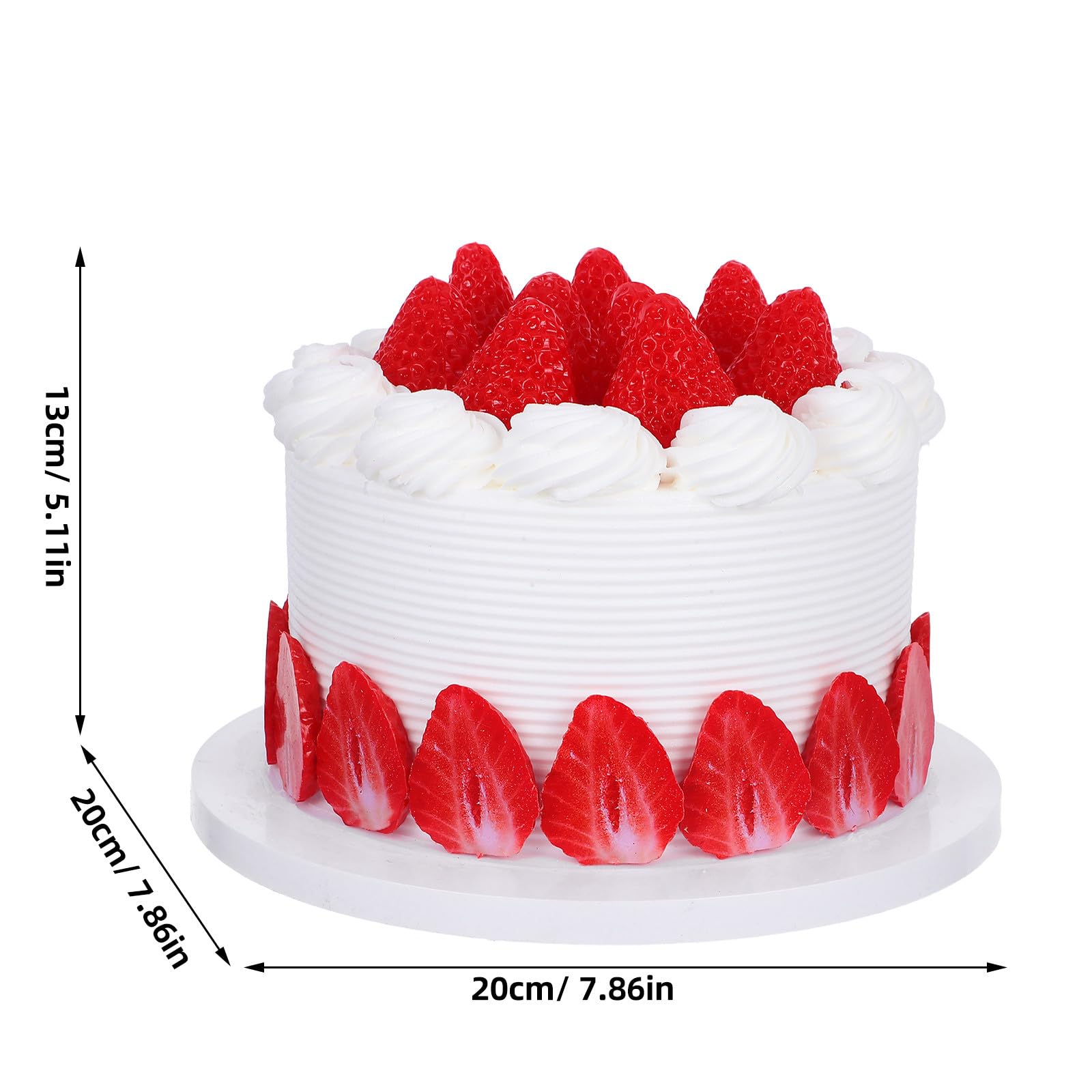 Torta Artificiale Realistica da 6 Pollici per Decorazione Vetrine e Set Cinematografici Torta Finta Decorata per Esposizione Eventi e Feste di Compleanno Oggetto di Scena Cibo