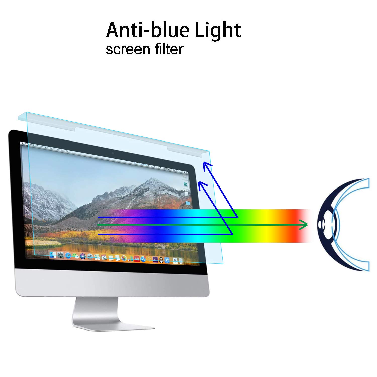 MOSISO 30-32 Pulgadas Protector de Pantalla Luz Anti-Azul Anti-UV Protección Ocular,para Diagonal 30/31/31,5/32 Pulgadas Monitor LED de Escritorio de Pantalla Ancha 16:9(71,8x42 cm/L x W)