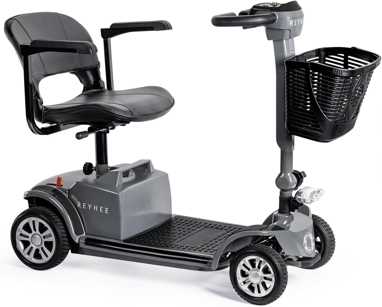 Reyhee Cruiser Powered Folding Mobility Scooters with Lengthened Legroom, 3.75MPH Max Speed & 15 Miles Range, 180W Electric Scooter for Adults Seniors with Height-Adjustable Seat (Black) product image