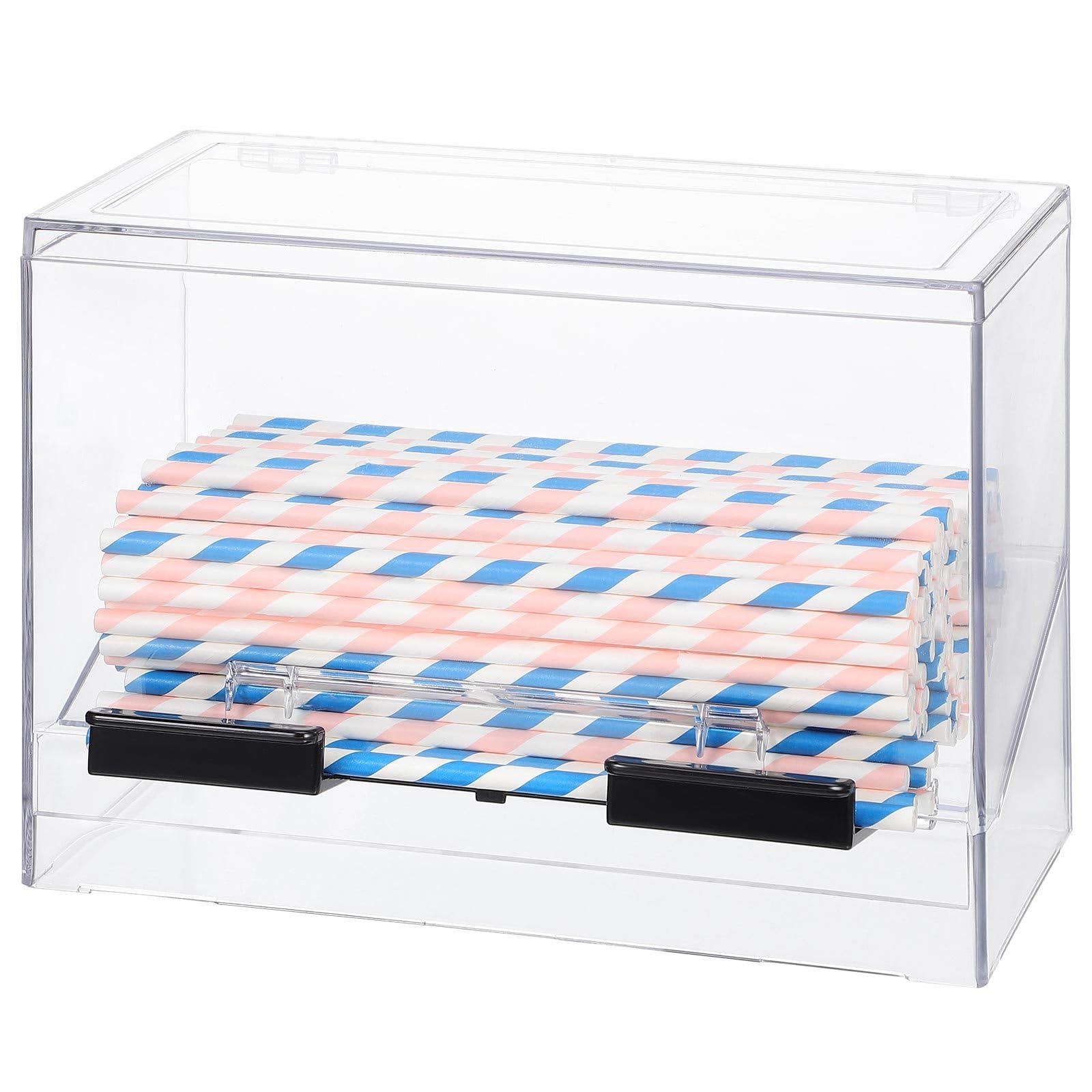 Amazon | Hoement アクリルストロー収納ボックス プッシュ式ストロー