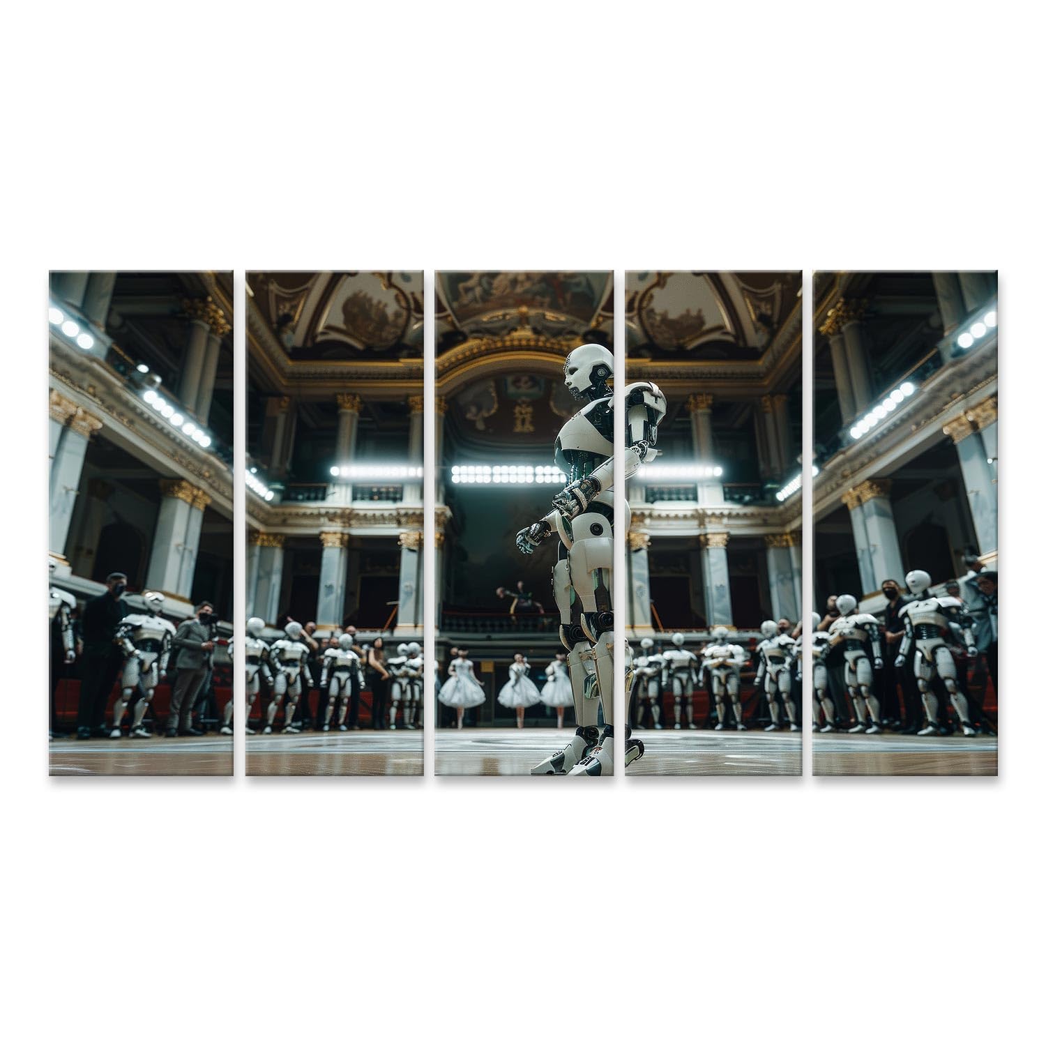 islandburner Quadro su tela robot balletto in magnifico teatro dell'opera per soggiorno, amanti dell'arte, negozio di musica, immagini murali poster