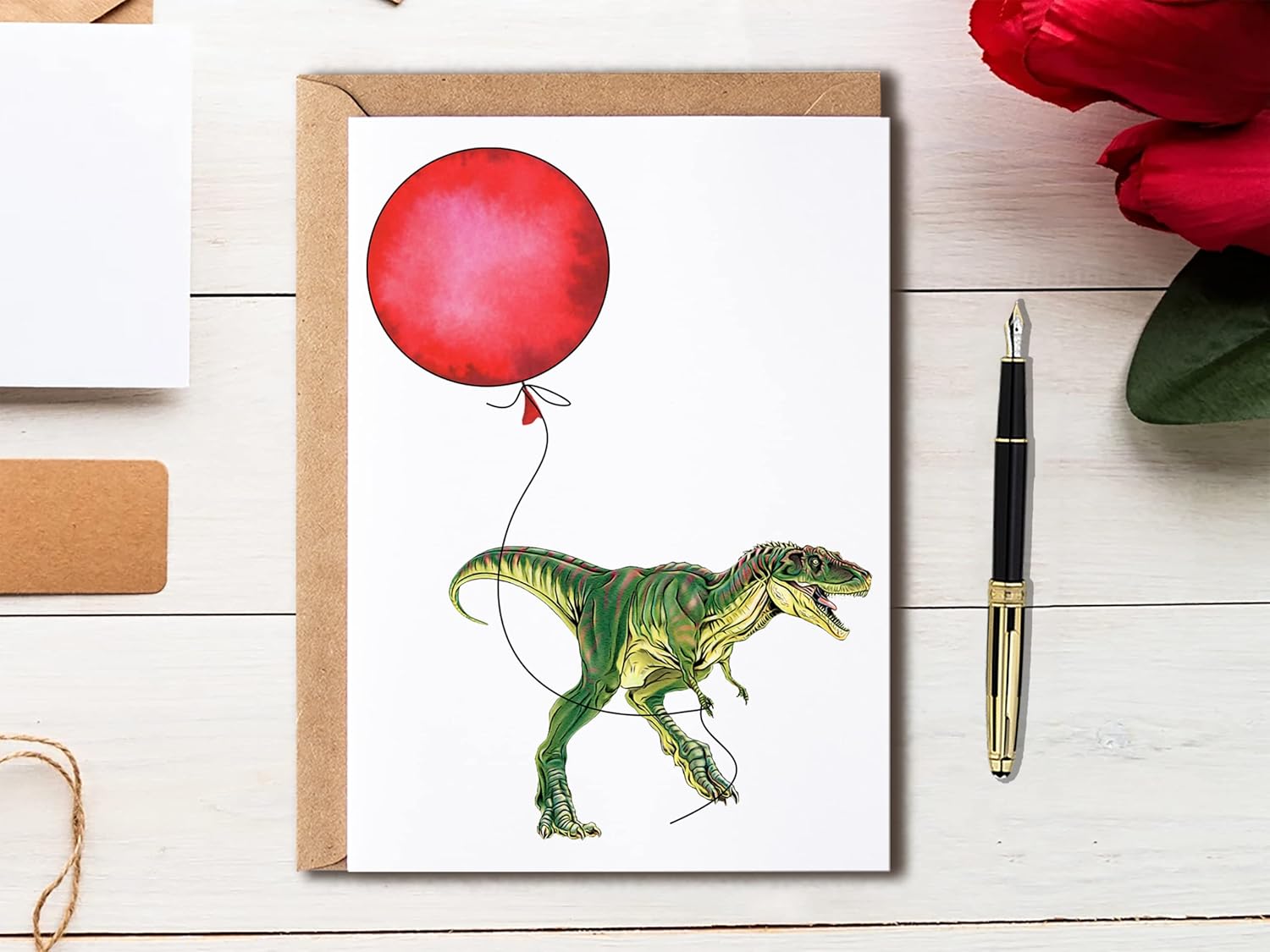 Oysters Pearl T-Rex Dinosaur Birthday Card - Dinomite Funny Card - 5 x 7 inches - Image 4