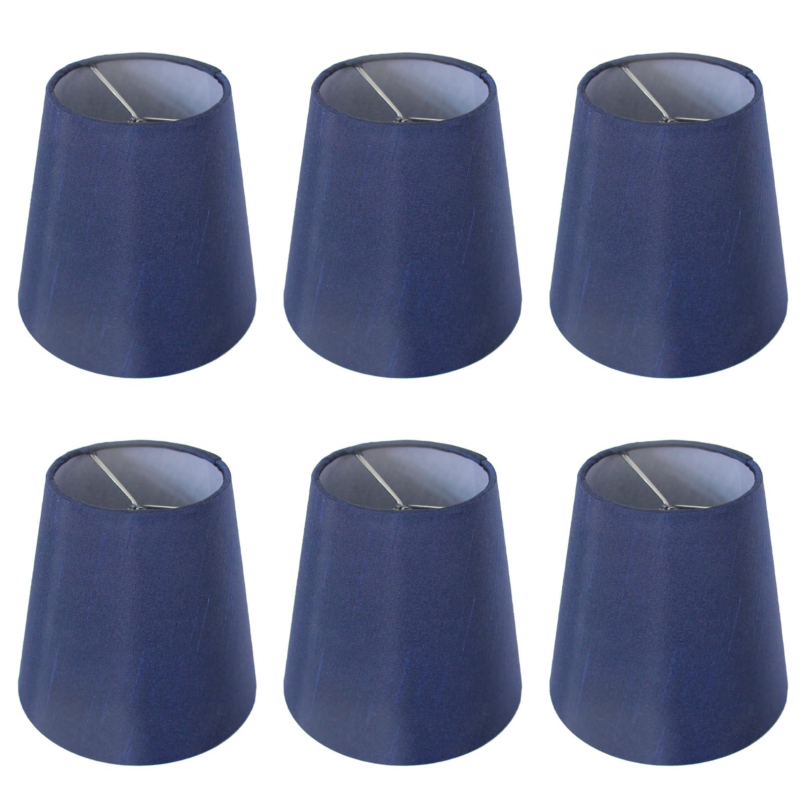 small lamp shades clip on bulb, fabric chandelier shades set of 6 | 3.5x5.5x5.1 in, fabric, for table lamps, wall lamps & chandeliers, clip-on installation, mini size
