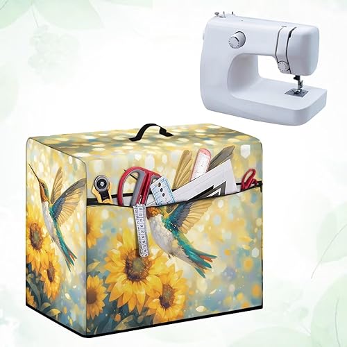 Miniatura 10 de Mumeson Cubierta antipolvo para máquina de coser de gatos negros con flores, para la mayoría de máquinas de coser estándar, plegable, duradera, con