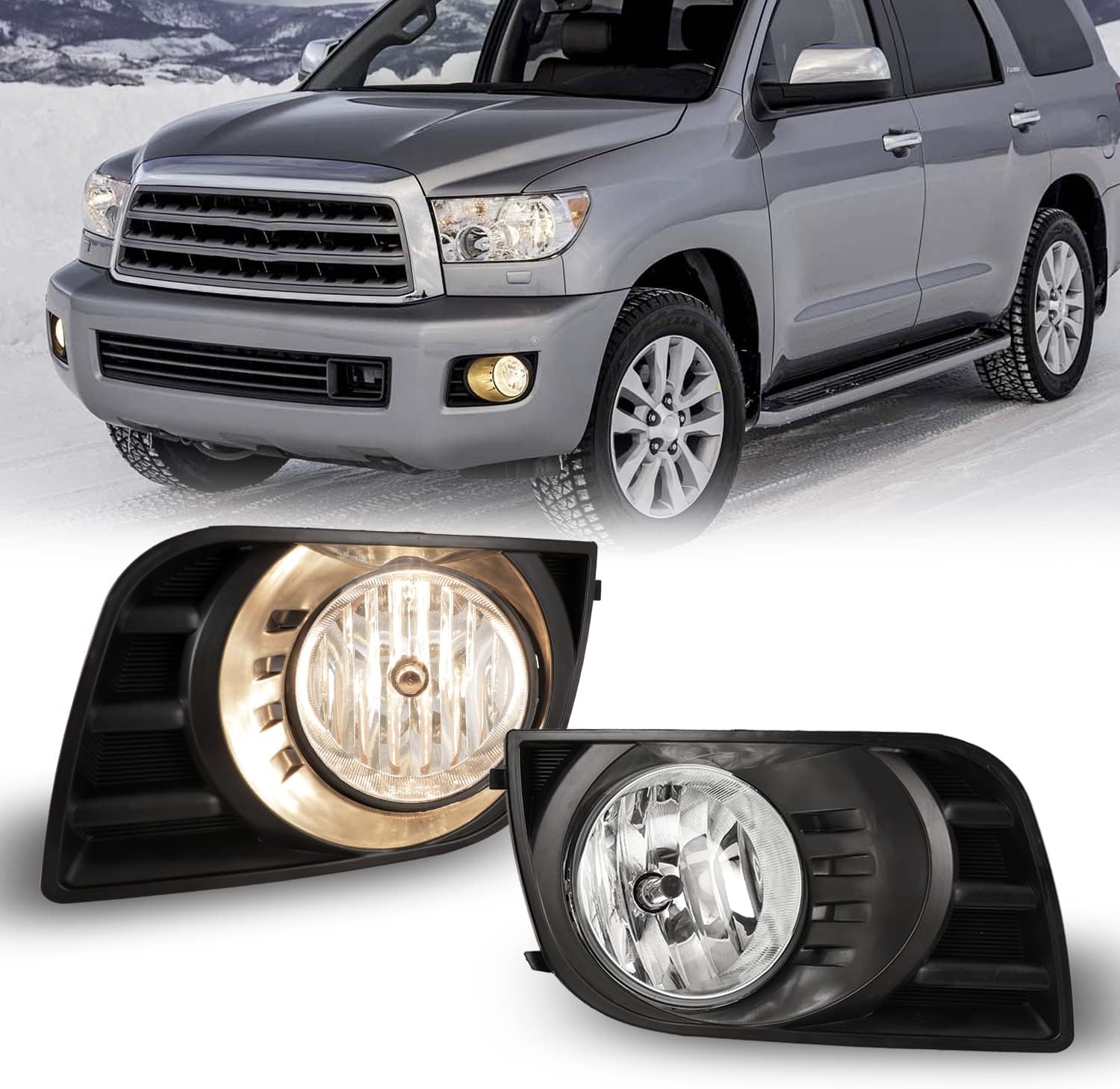 CPW Fog Light Pair with Wiring and Switch Kit for 2008–2017 Toyota Sequoia