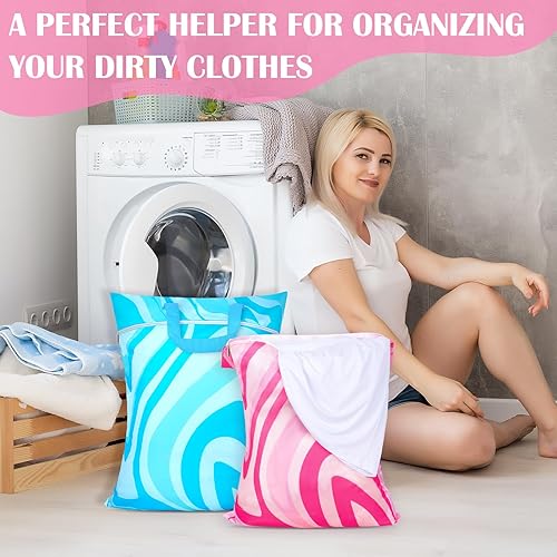 Miniatura 6 de Bolsa grande de lavandería de viaje impermeable con asa, bolsa de ropa sucia lavable para viajes, bolsa húmeda y seca, bolsa de entrenamiento para