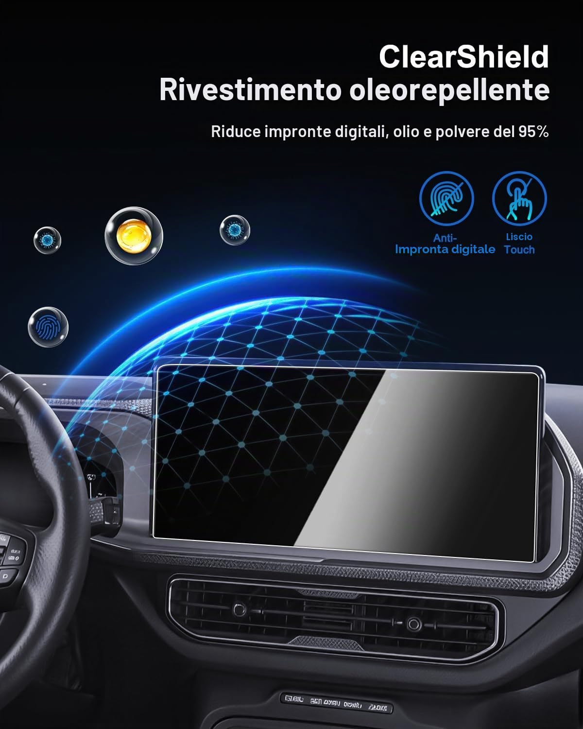 Pellicola Protettiva in Vetro Temperato per Audi Q3 F3 Sportback 2019-2024 Schermo Navigatore 8.8" 10.1" Durezza 9H Antigraffio