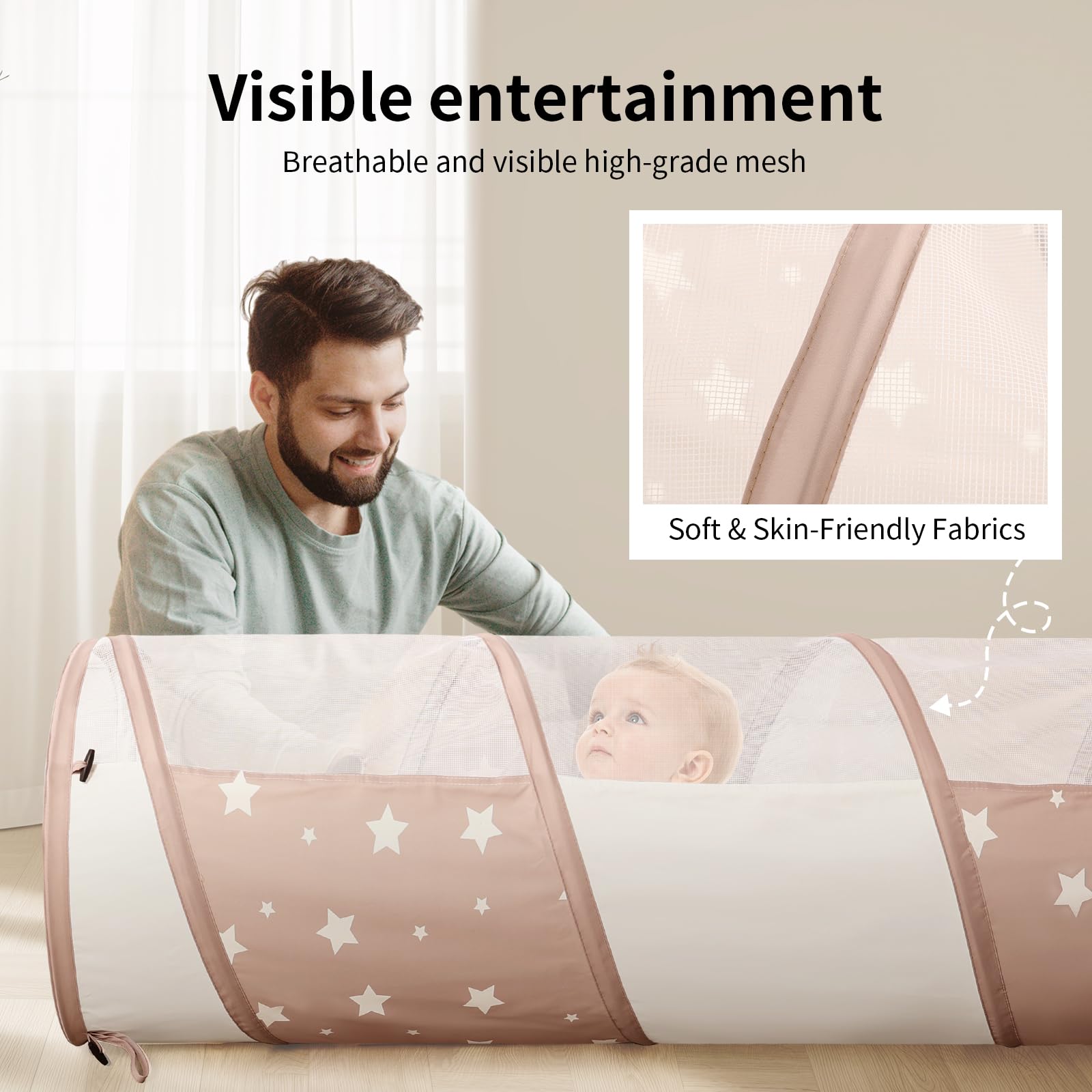 Sumbababy Tunnel Toys for Toddlers: Activity Tunnels for Young Children - Crawl Tunnels for Toddlers and Babies - Pop up Dog Tunnel