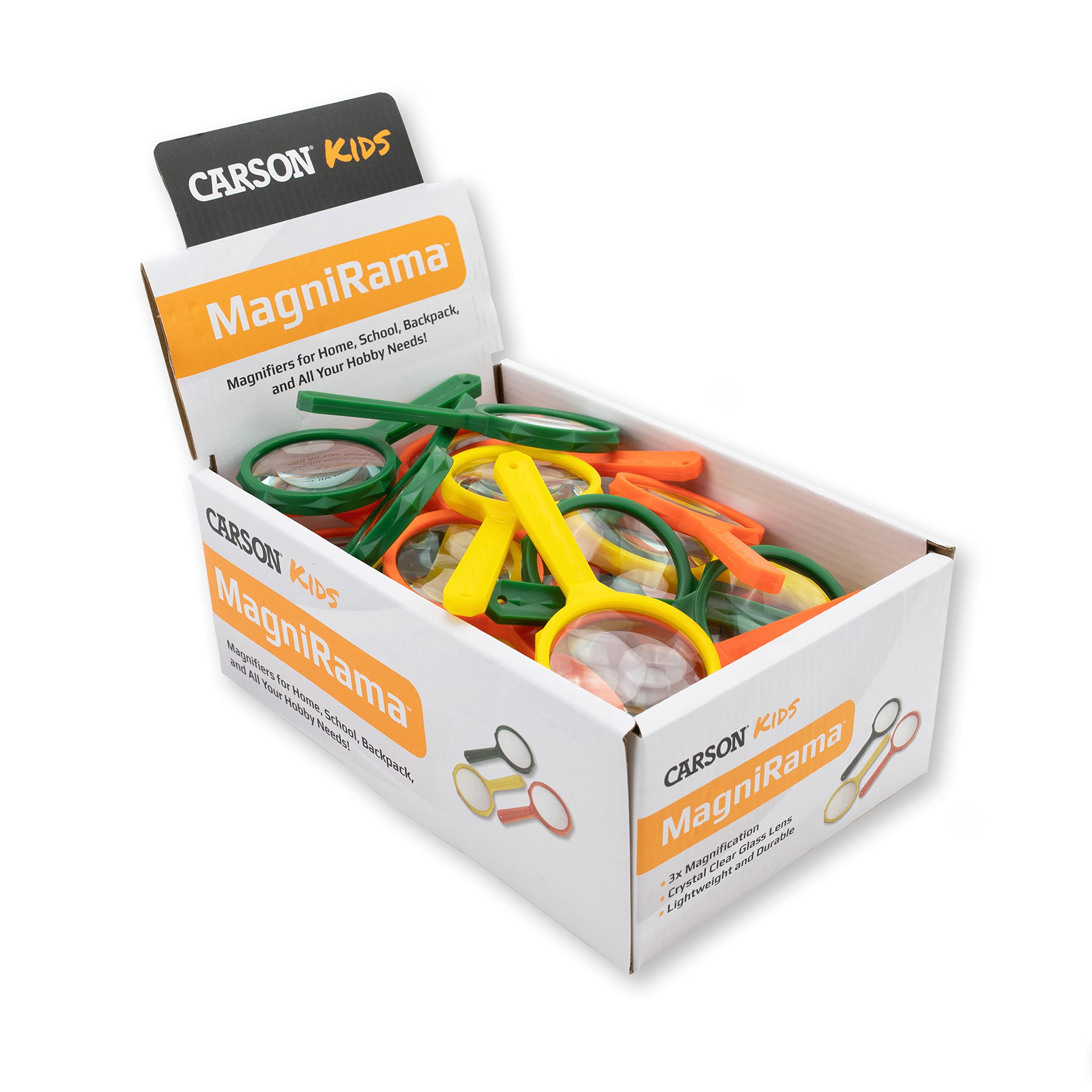 Carson MagniRama 3X, Lupas - Divertidos colores surtidos, Paquete de 50 (JD-3MU)