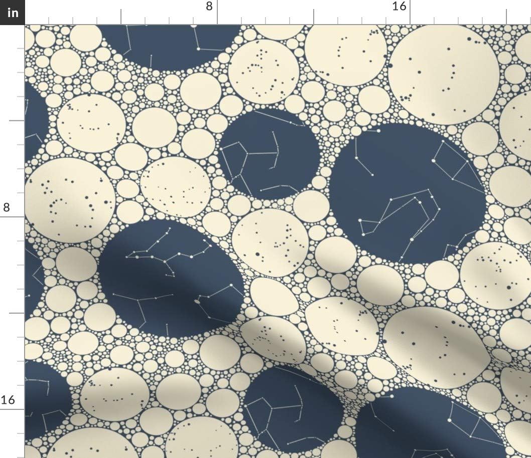 Spoonflower Fabric - Galaxy Night Sky Constellation Celestial Astronomy Printed on Petal Signature Cotton Fabric Fat Quarter - Sewing Quilting Apparel Crafts Decor