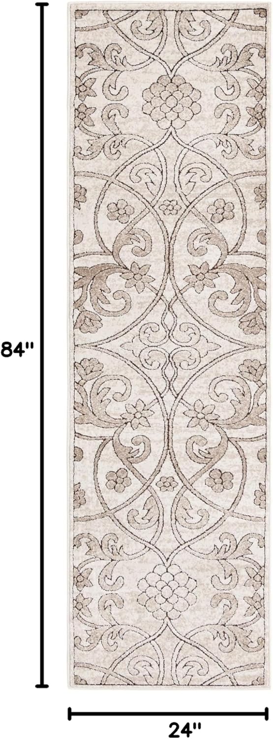 Rugs.com Nepal Collection Rug – 7 Ft Runner Dark Beige Medium Rug Perfect for Hallways, Entryways