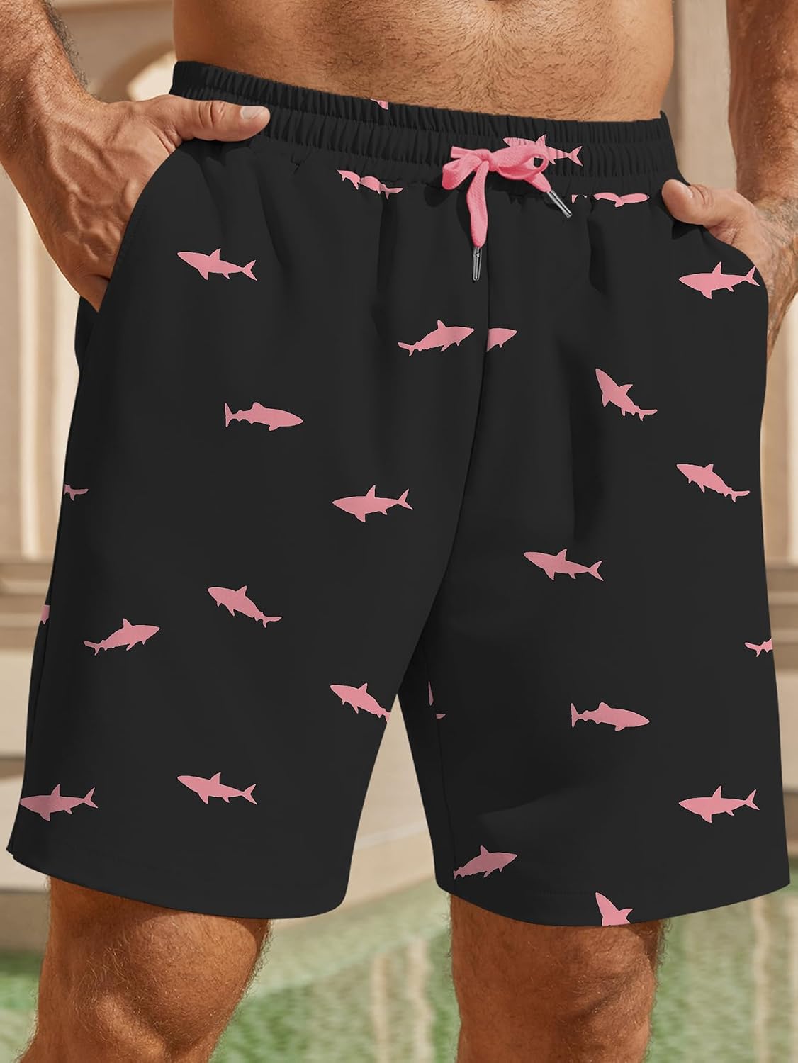 Hardaddy Men's 2 in 1 Swim Trunks with Compression Liner Beach Board Shorts with Pockets