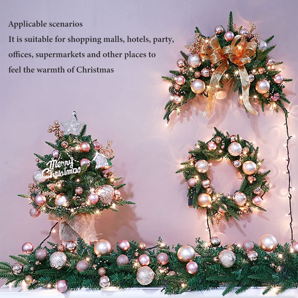 Corona Navideña Artificial Preiluminada De 16 Pulgadas, Corona Navideña Iluminada para Puerta De Entrada con Luces LED Que Funcionan con Baterías, Decoración De Guirnalda Navideña para Pared De