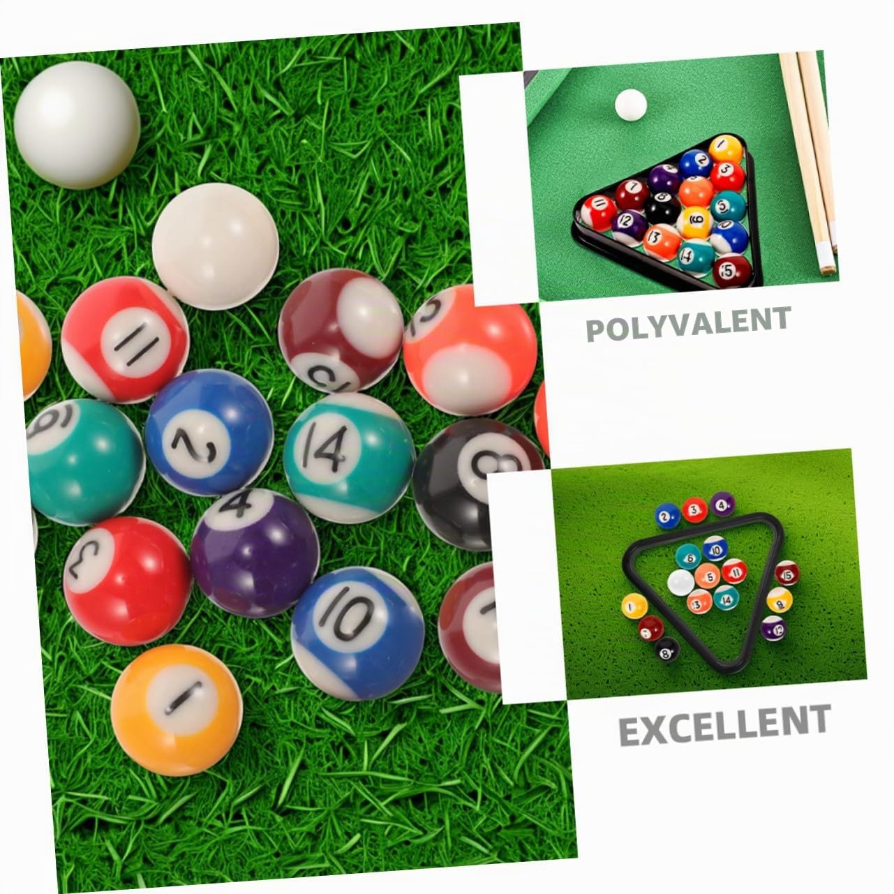 Lot de 17 Mini Boules De Billard en Résine avec Triangle, Compact Et Portable, Conçu pour Garçon Et Filles, Coordination Améliorée, Adapté Maison Et École, Jeu Éducatif Et Récréati