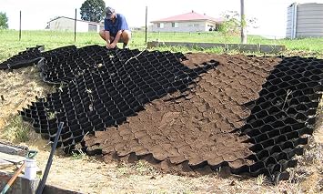 Walkway Slopes Permeable Landscape Pavers, Slope Protection Retaining Wall Path Cellular Paving System Grids, Geogrid 2 Inch Thick 10ft/ 13ft/ 16.5ft/ 20ft Wide1m x 1m 3.3 X3ft