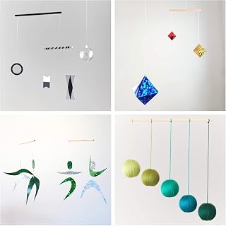 Set of 4 Montessori inspired mobiles - Black and white mobile, Green Gobbi, Dancers, Octahedron. Montessori mobile. Baby mobile. Hanging mobile. Crib toy.