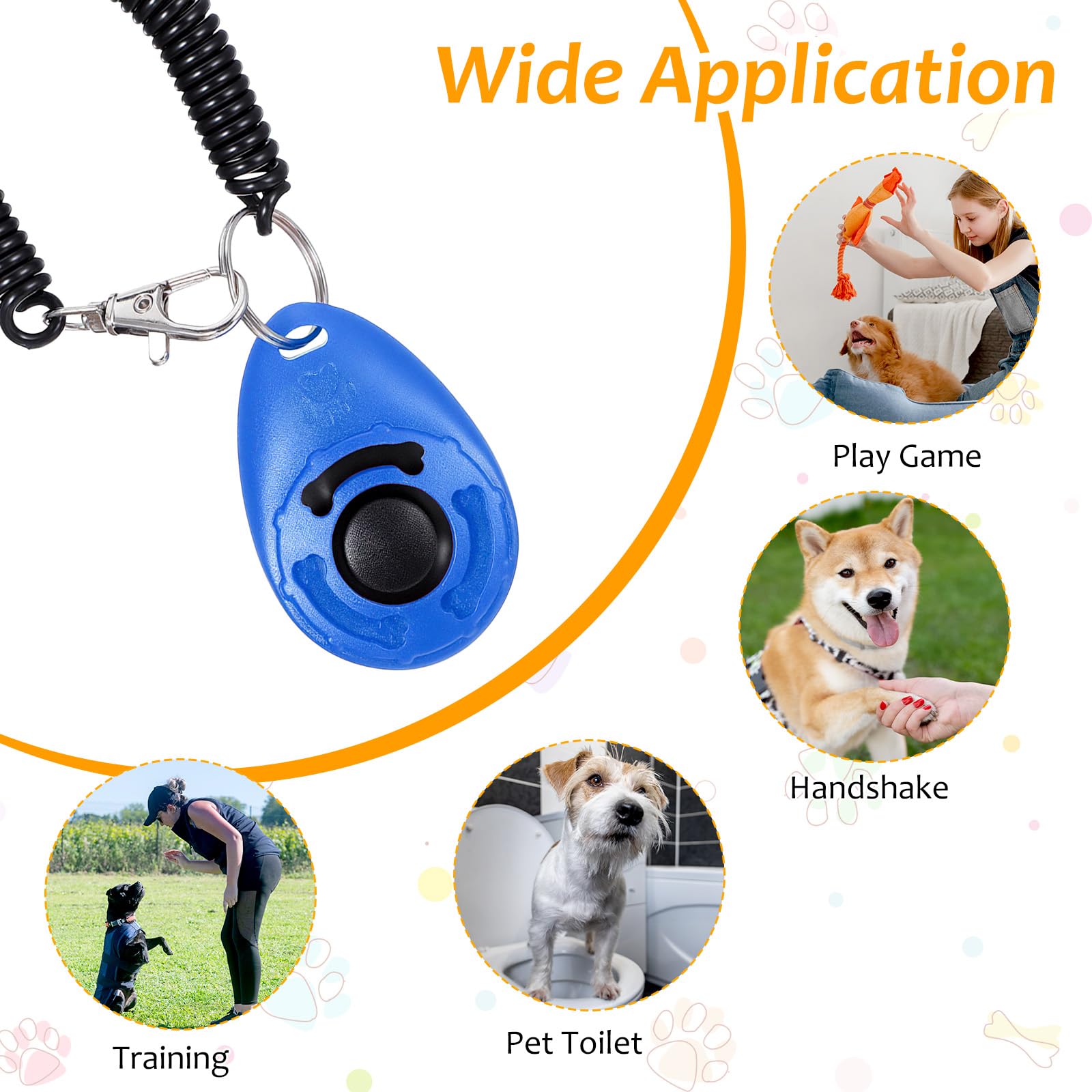 Lot de 30 cliquets de dressage pour chien avec dragonne, clicker d'entraînement comportemental pour animaux de compagnie pour l'obéissance et le renforcement positif, fournitures